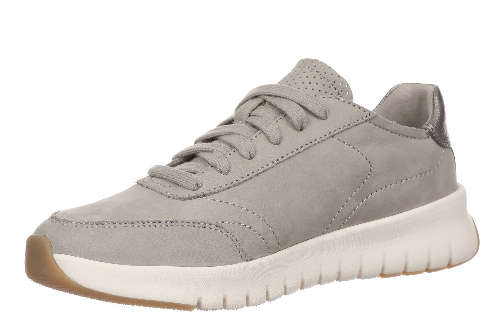 Vionic Uptown Sneaker - Women's Orthotic Arch Support Comfort Lace-Up Shoes - Pashmina Grey - Left angle