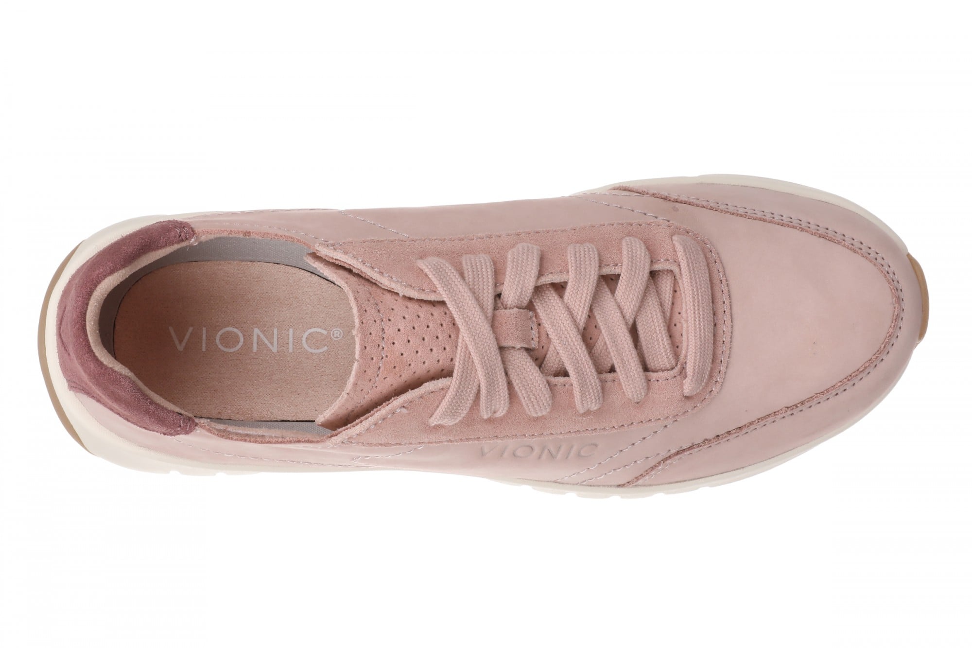 Vionic Uptown Sneaker - Women's Orthotic Arch Support Comfort Lace-Up Shoes - Misty Rose - Top