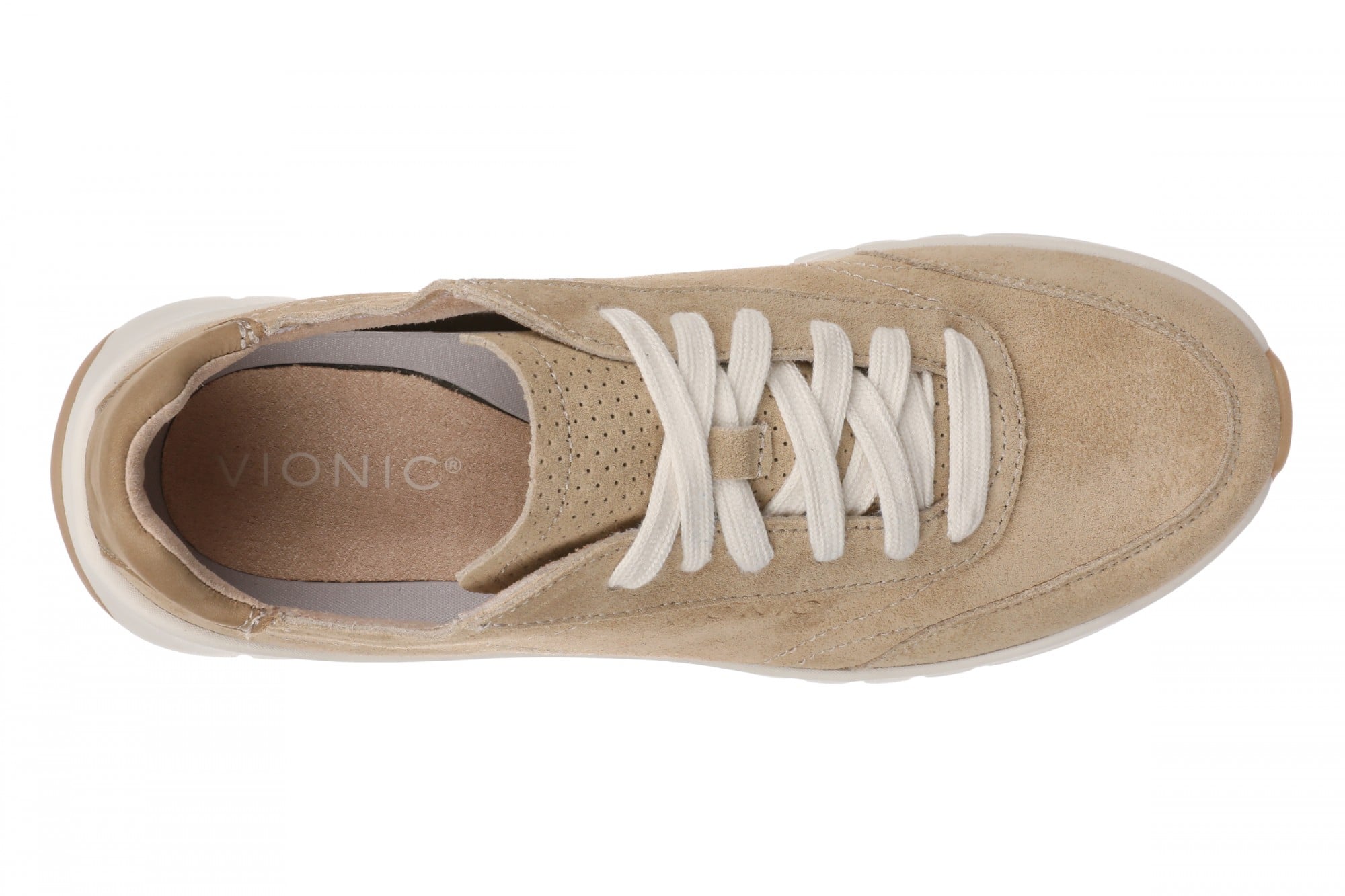 Vionic Uptown Sneaker - Women's Orthotic Arch Support Comfort Lace-Up Shoes - Caramel - Top
