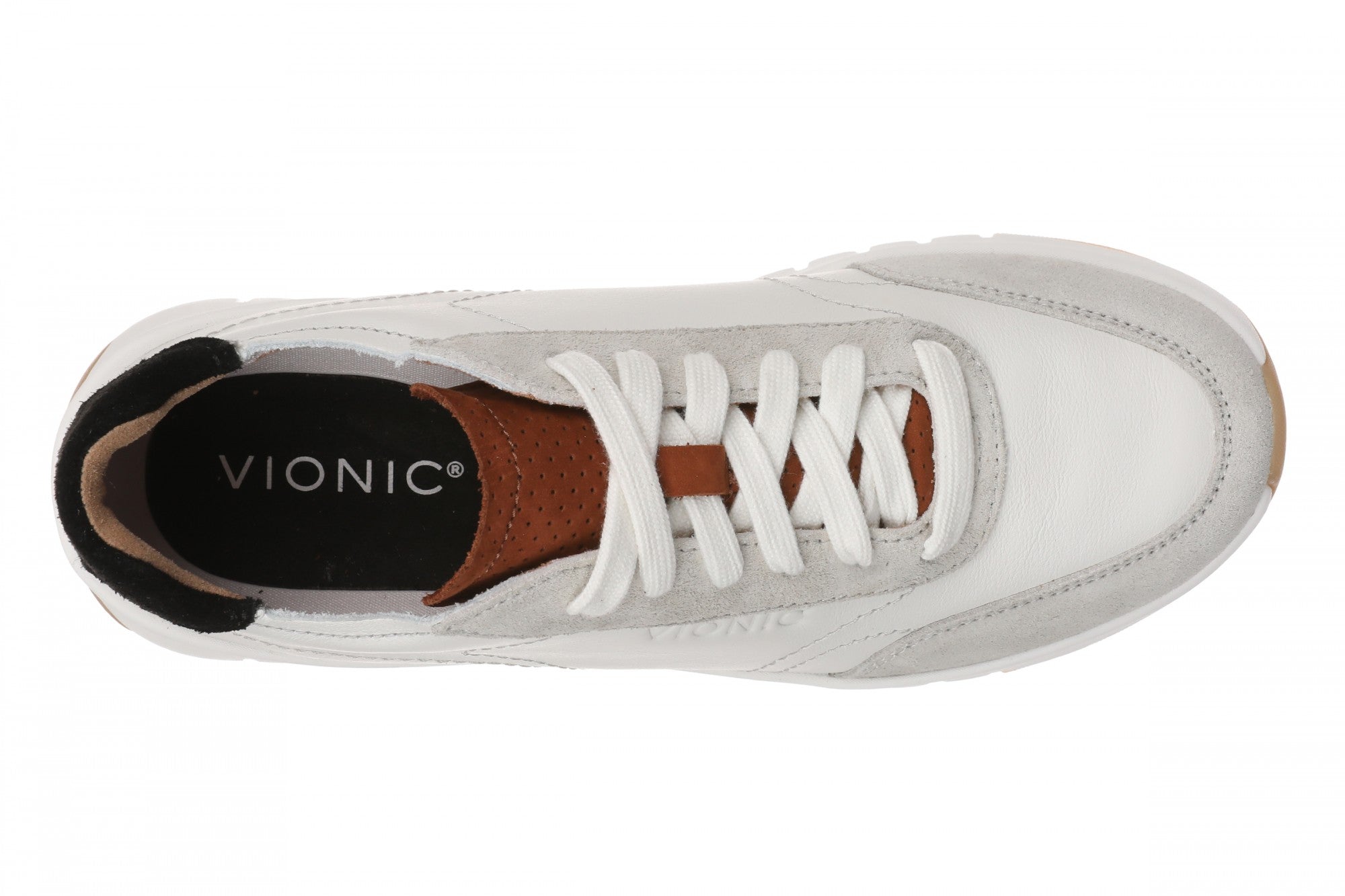 Vionic Uptown Sneaker - Women's Orthotic Arch Support Comfort Lace-Up Shoes - Dove Multi - Top