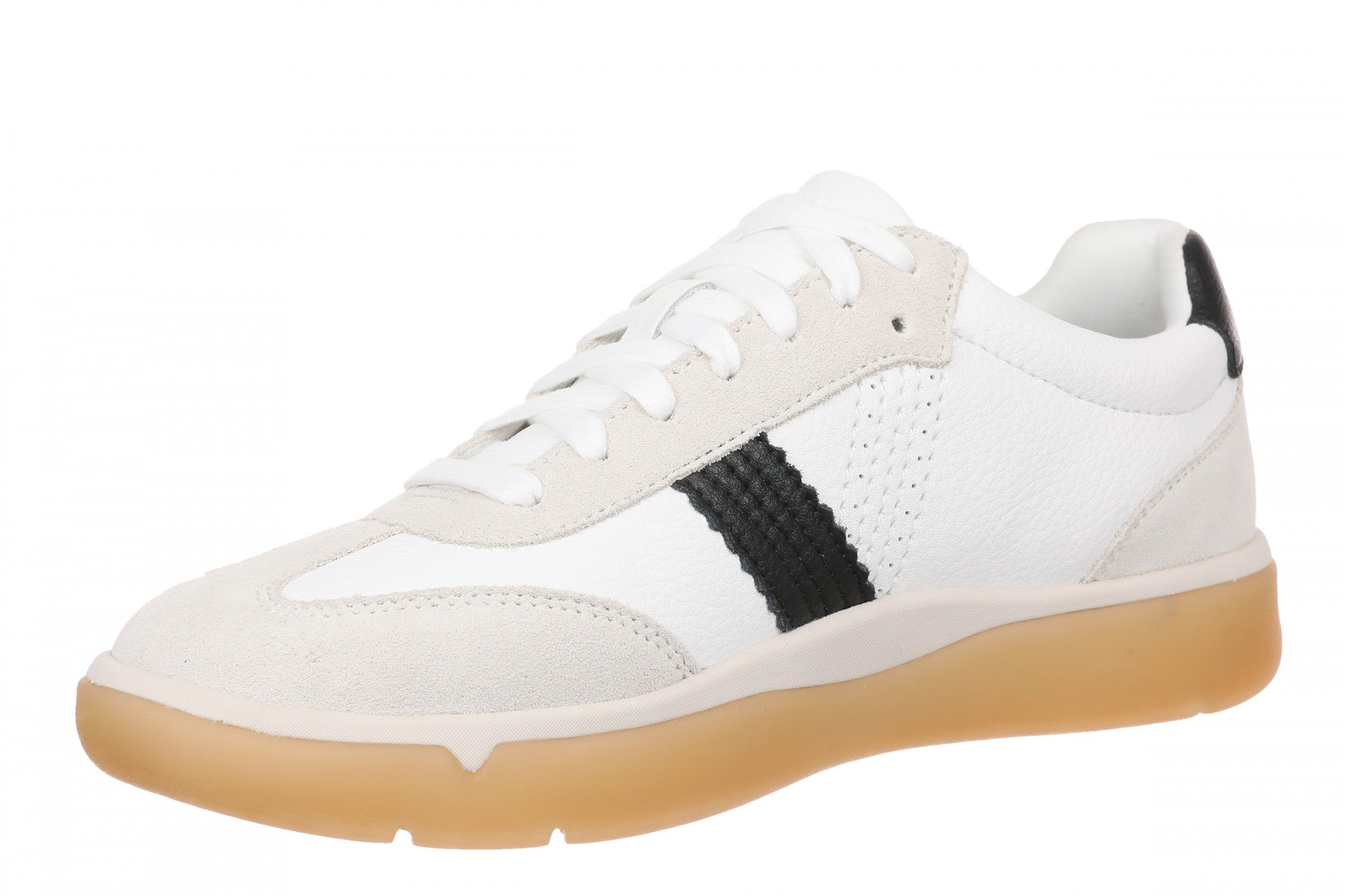 Vionic City Walk Women's Orthotic Arch Support Comfort Walking Sneaker - White/black - Left angle