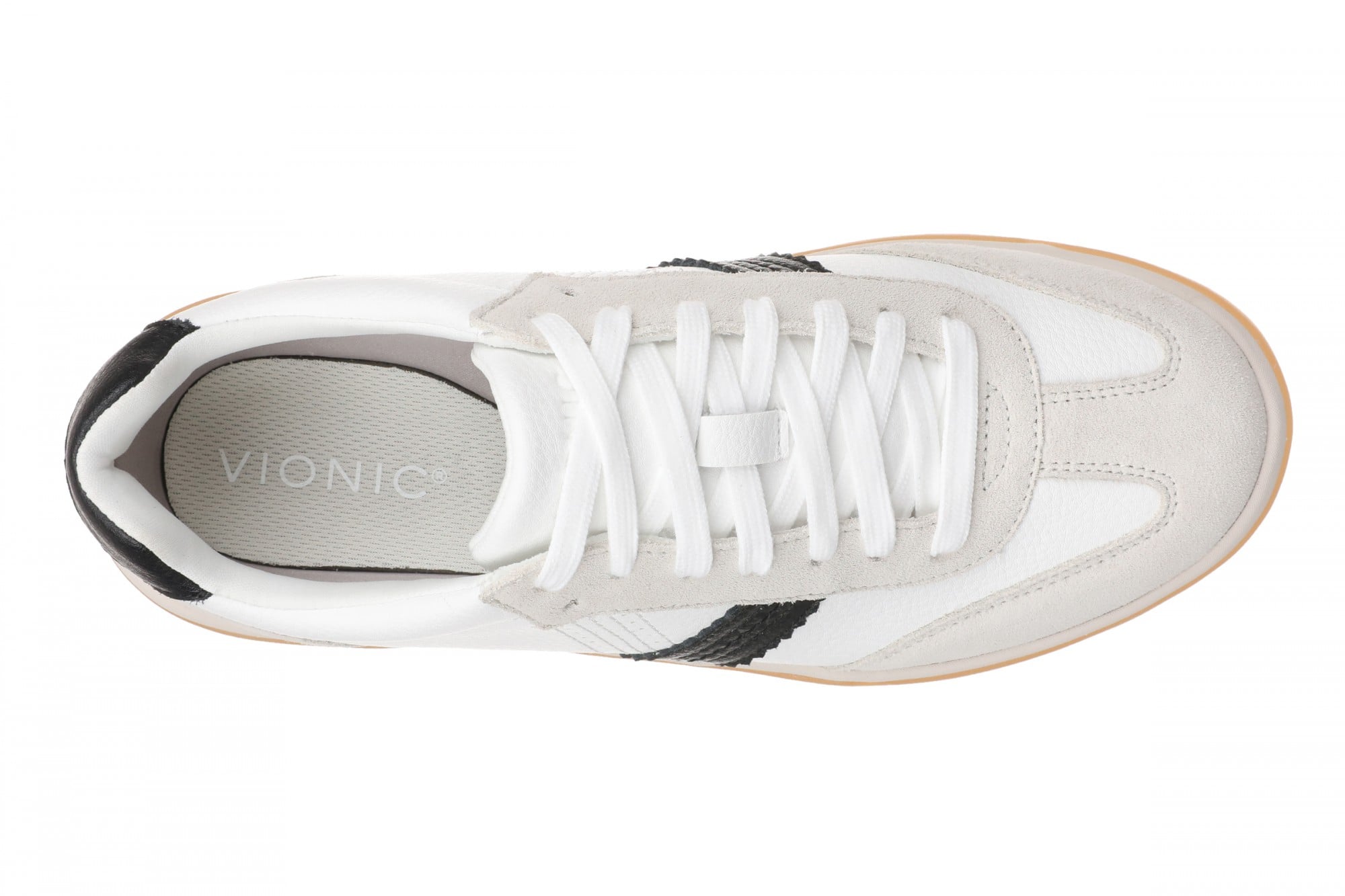 Vionic City Walk Women's Orthotic Arch Support Comfort Walking Sneaker - White/black - Top