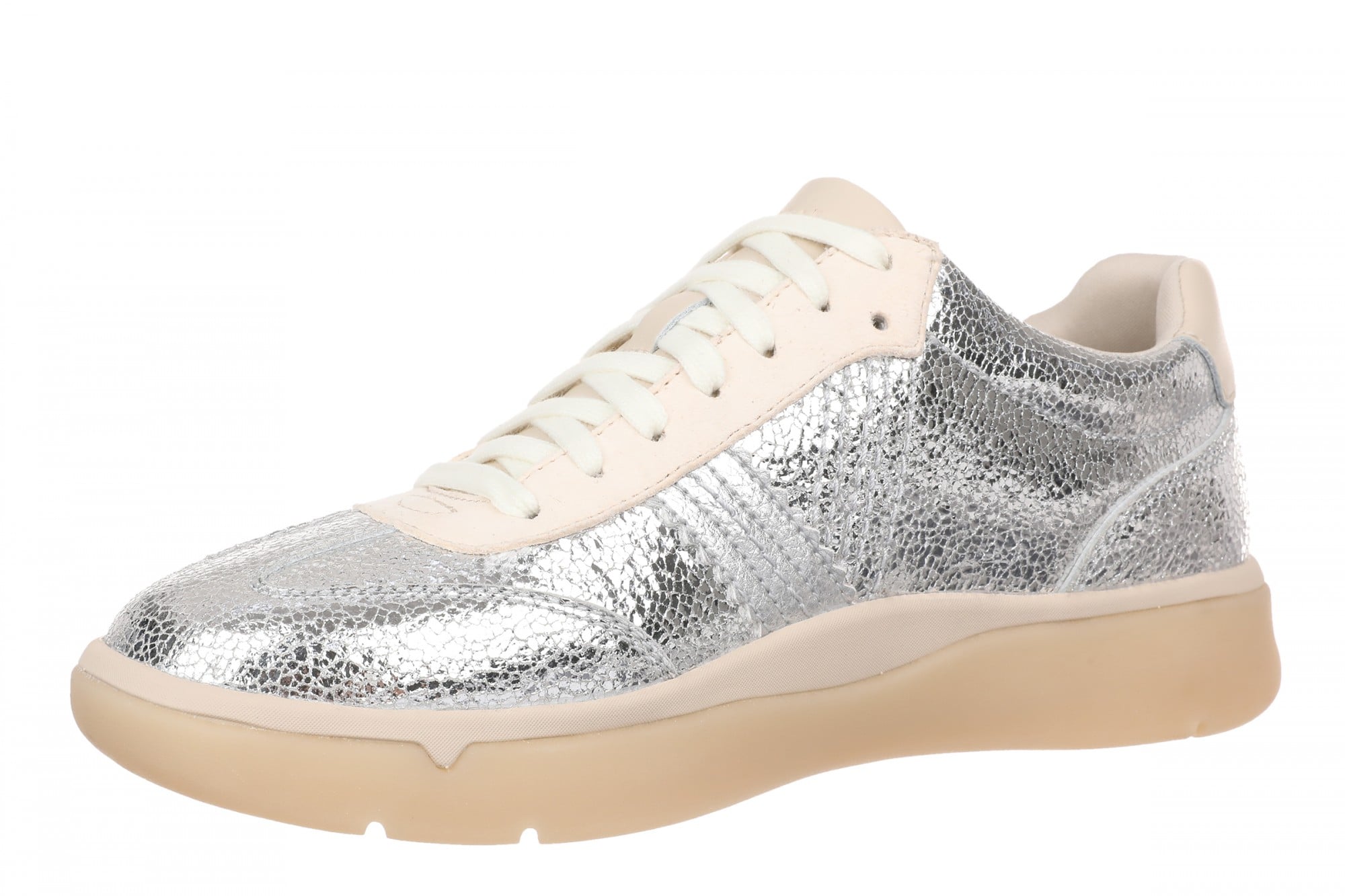 Vionic City Walk Women's Orthotic Arch Support Comfort Walking Sneaker - Silver - Left angle