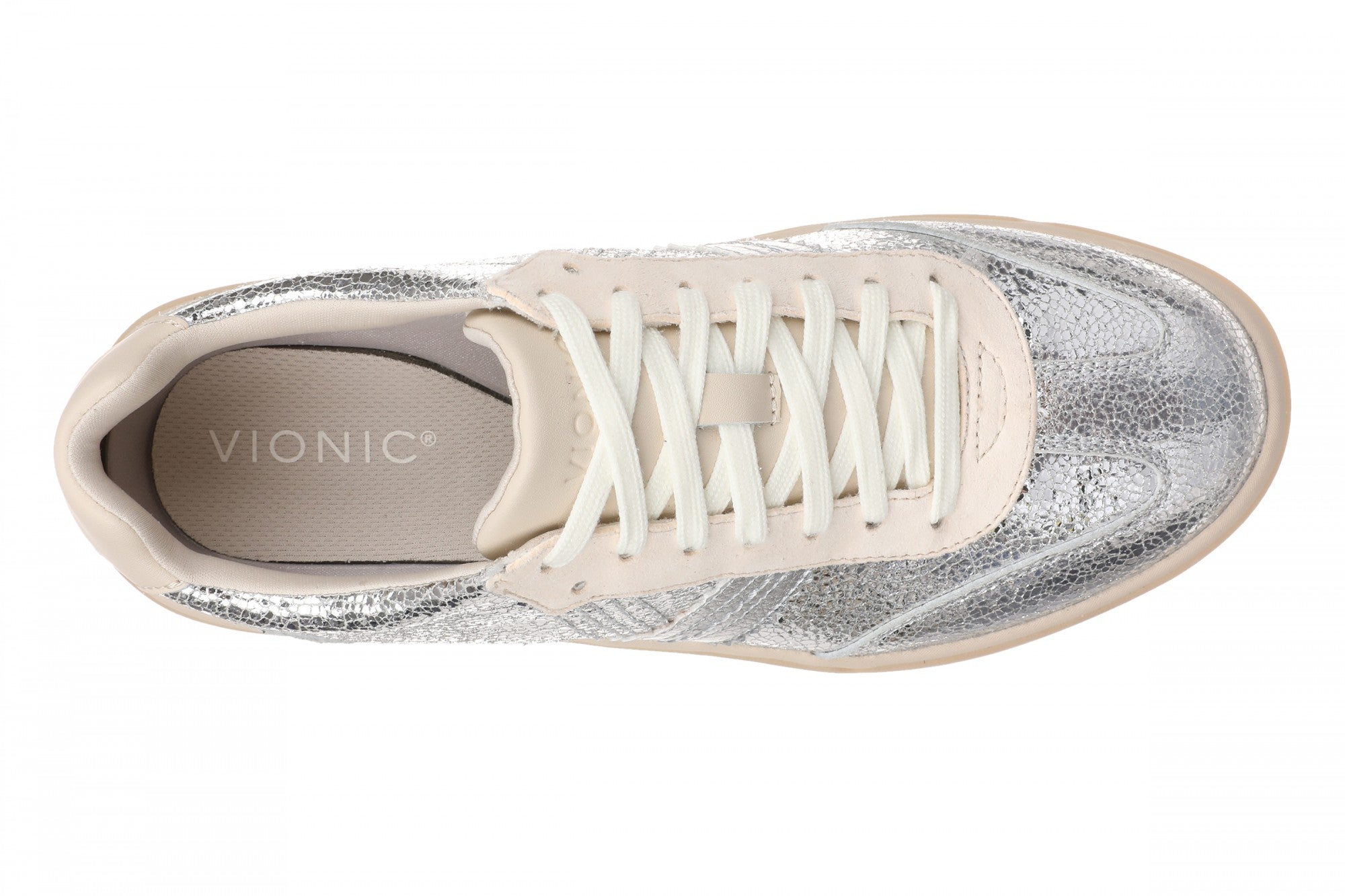 Vionic City Walk Women's Orthotic Arch Support Comfort Walking Sneaker - Silver - Top