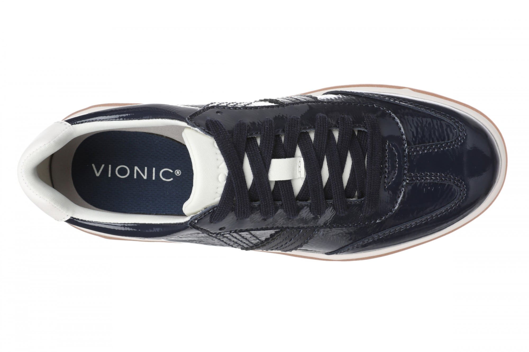 Vionic City Walk Women's Orthotic Arch Support Comfort Walking Sneaker - Navy Blazer - Top