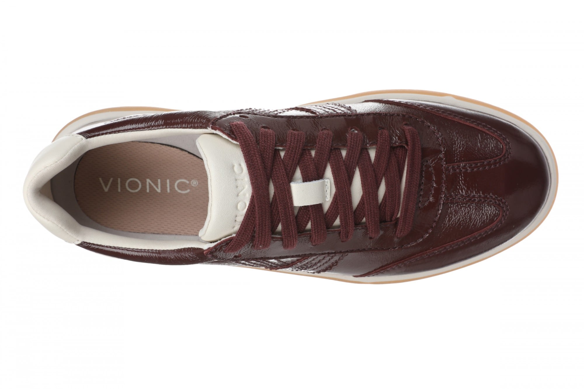 Vionic City Walk Women's Orthotic Arch Support Comfort Walking Sneaker - Redwood Wine - Top
