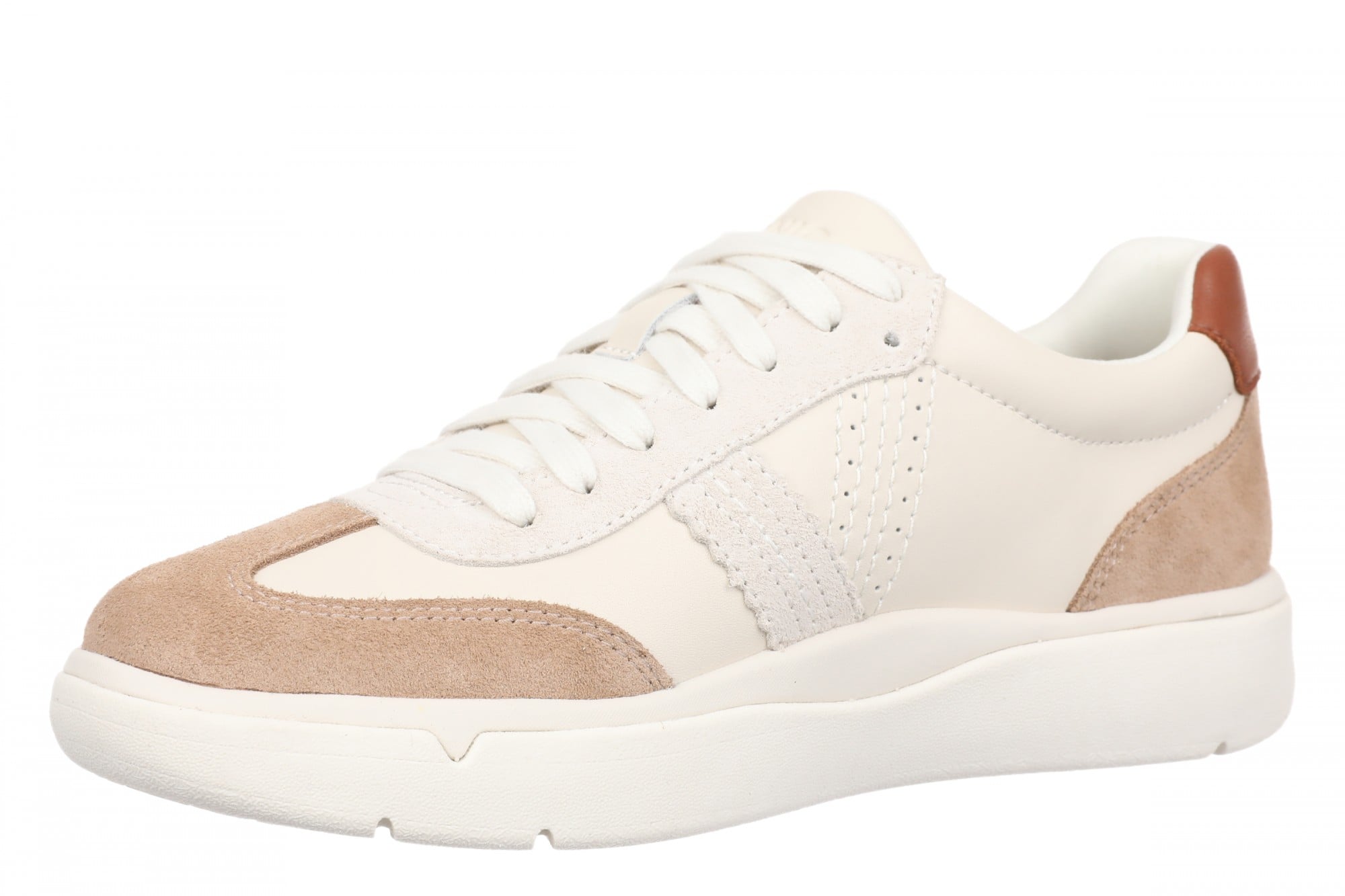 Vionic City Walk Women's Orthotic Arch Support Comfort Walking Sneaker - Cream Multi - Left angle