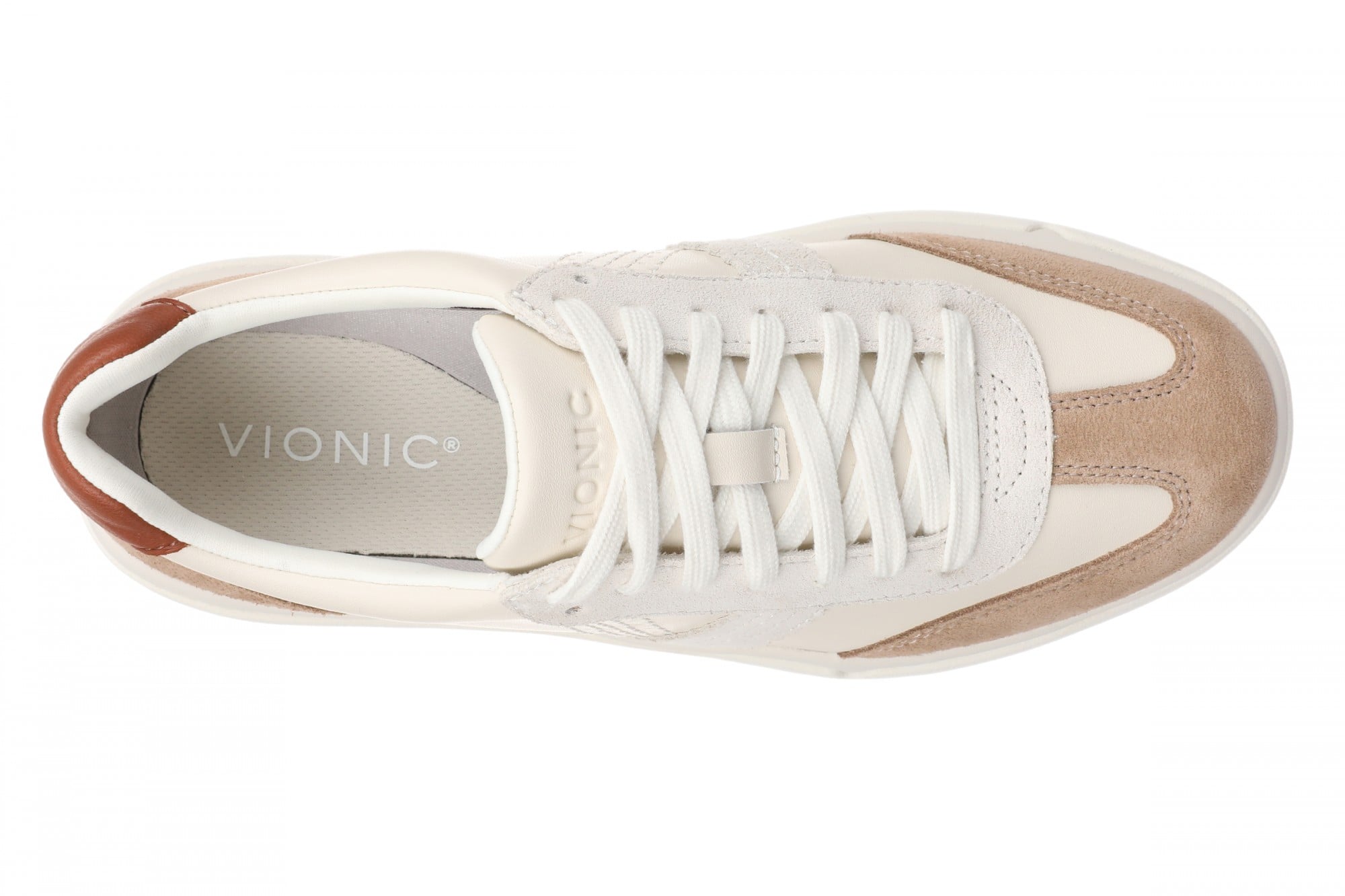 Vionic City Walk Women's Orthotic Arch Support Comfort Walking Sneaker - Cream Multi - Top