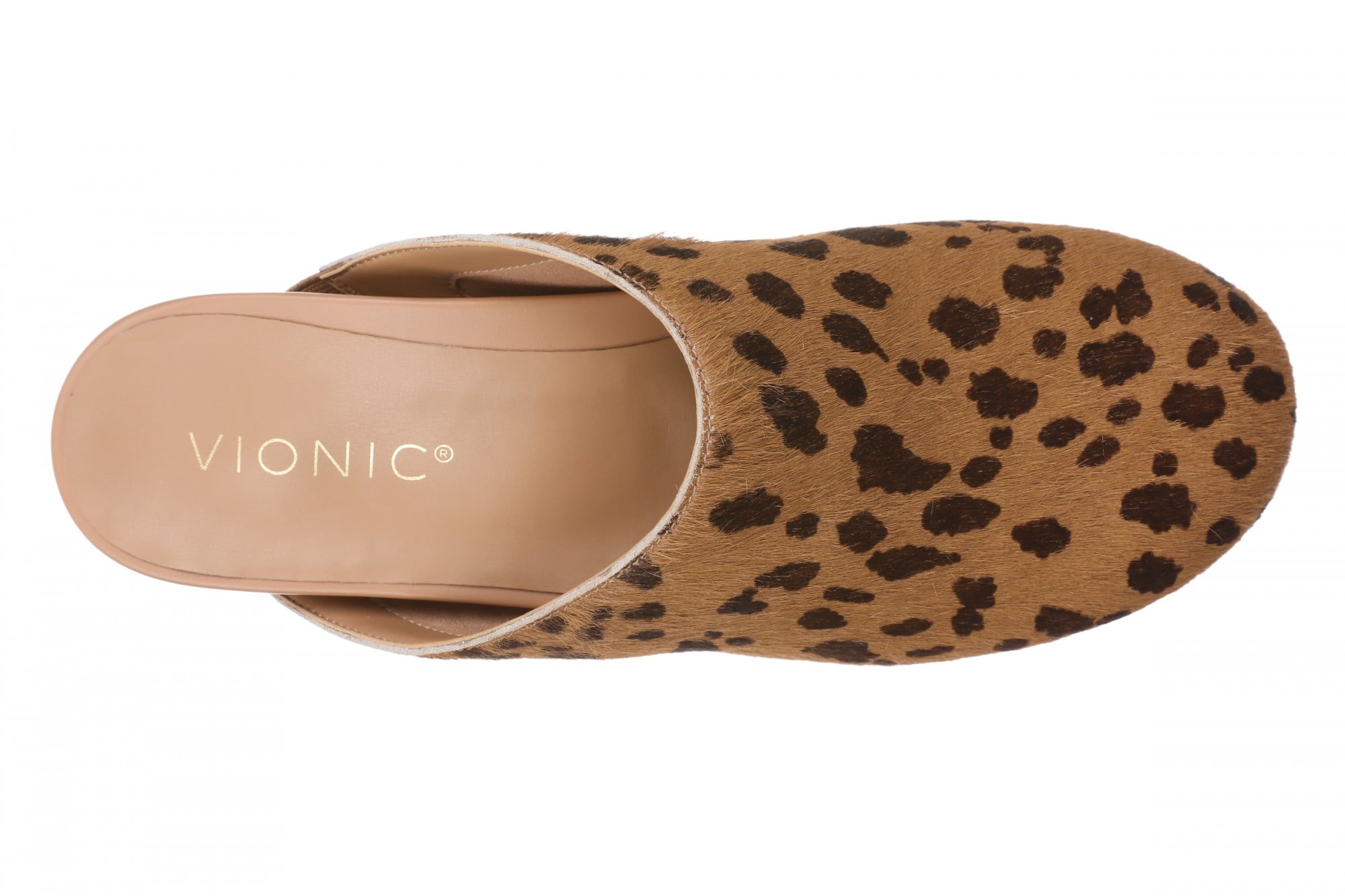 Vionic Opal Women's Orthotic Arch Support Comfort Slip-On Mule - Tan Leopard - Top