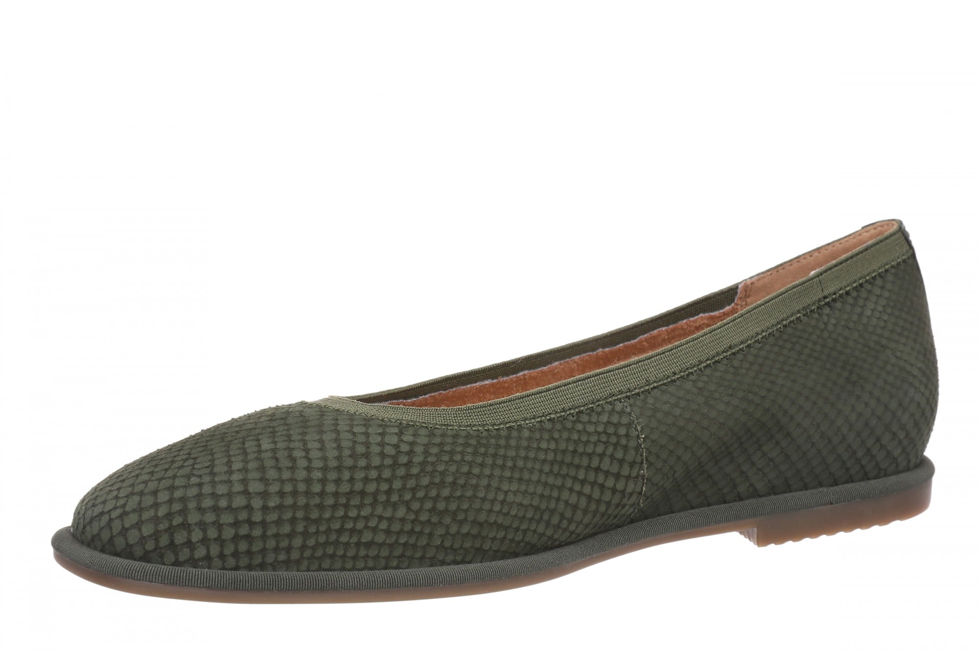 Vionic Caroll 2.0 Women's Elegant Orthotic Ballet Flat with Arch Support - Olive Moss - Left angle