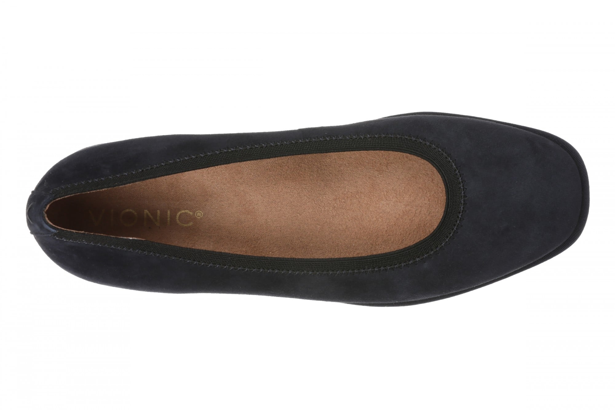Vionic Caroll 2.0 Women's Elegant Orthotic Ballet Flat with Arch Support - Navy Blazer/Black - Top