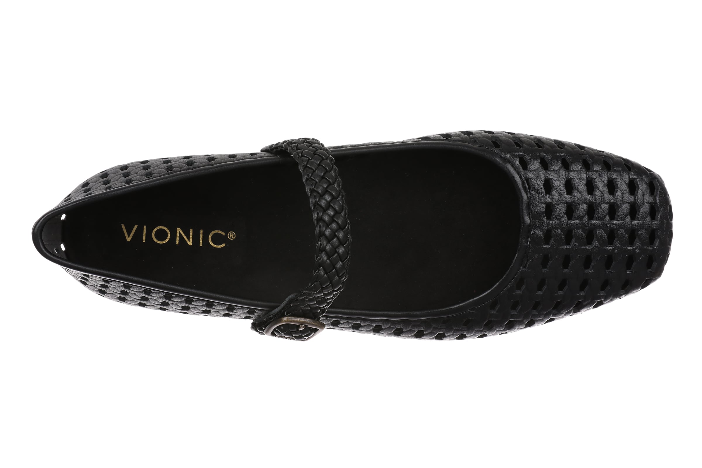Vionic Alameda Woven Women's Mary Jane Comfort Shoe - Black - Top