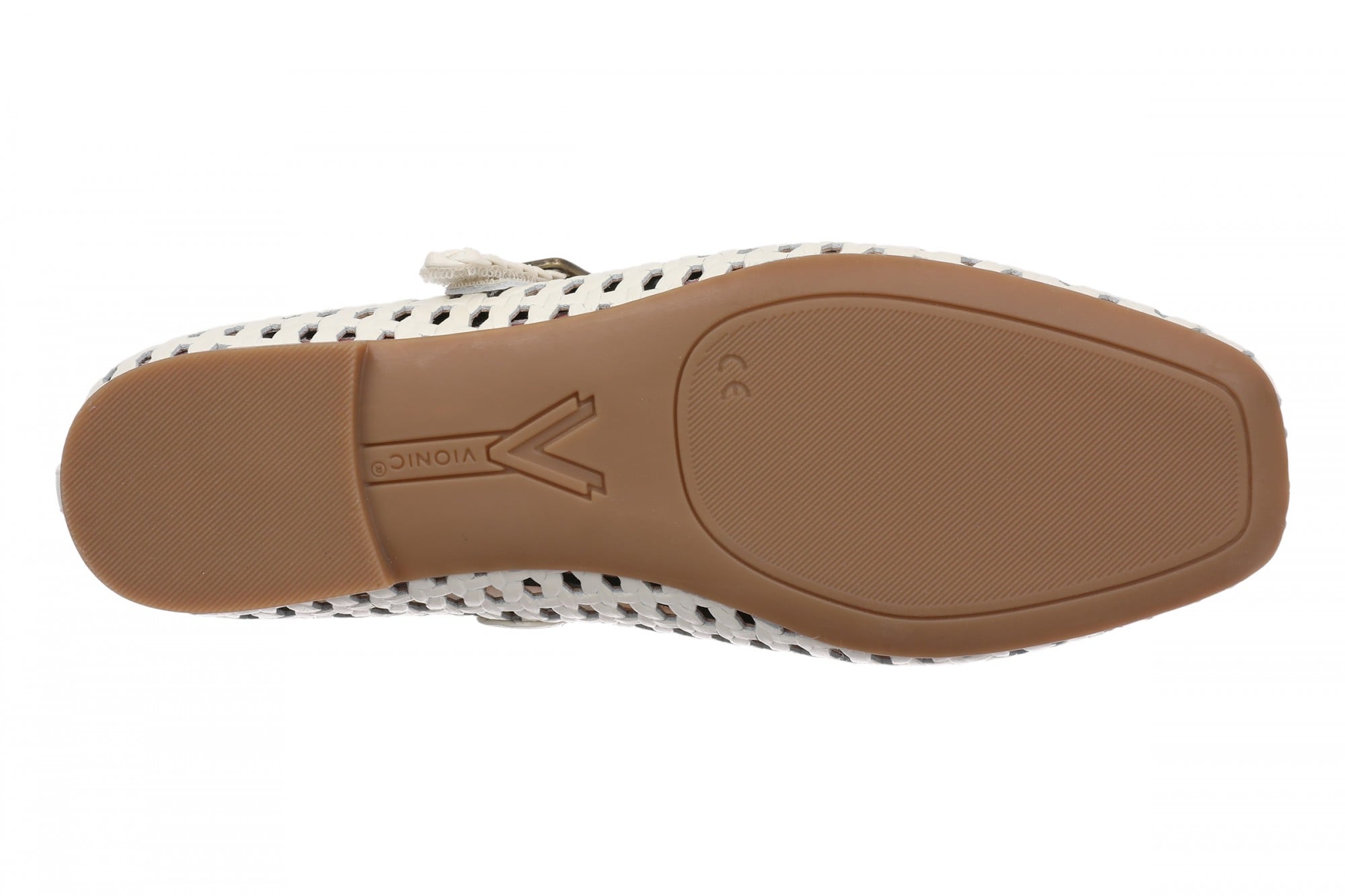Vionic Alameda Woven Women's Mary Jane Comfort Shoe - Ivory - Bottom