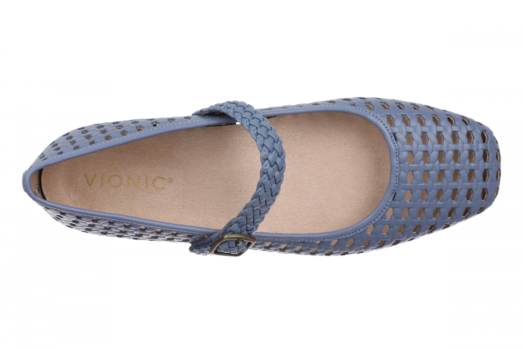 Vionic Alameda Woven Women's Mary Jane Comfort Shoe - Pacific Blue - Top