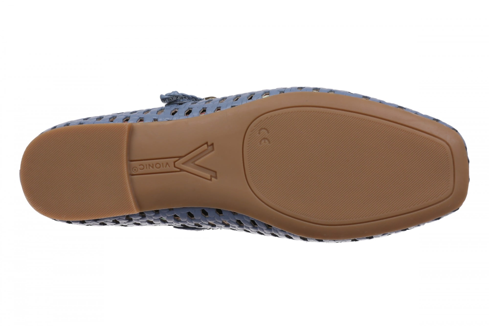 Vionic Alameda Woven Women's Mary Jane Comfort Shoe - Pacific Blue - Bottom