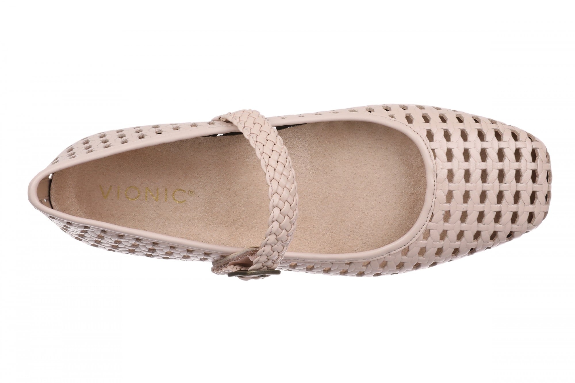 Vionic Alameda Woven Women's Mary Jane Comfort Shoe - Cameo Rose - Top