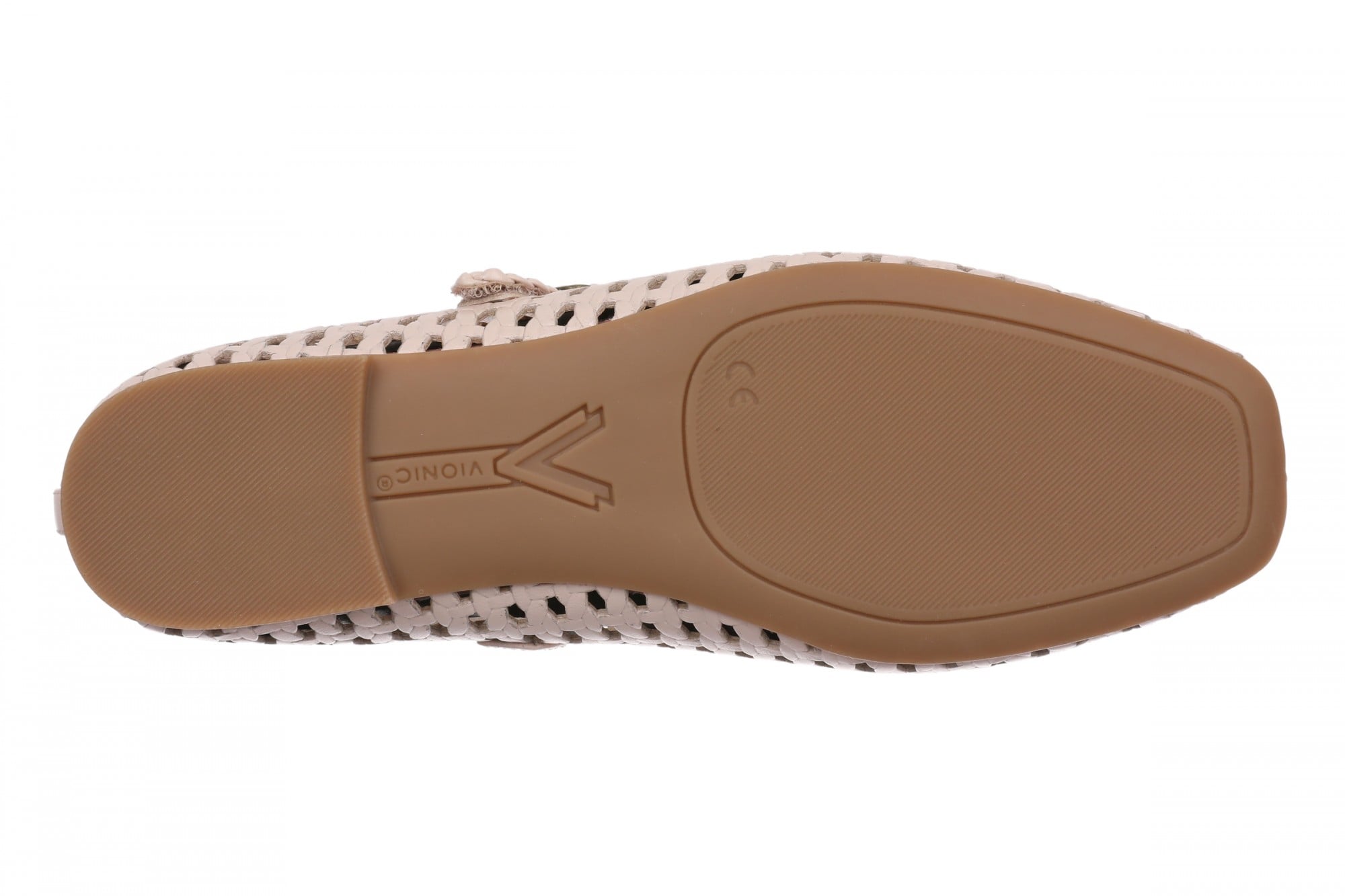 Vionic Alameda Woven Women's Mary Jane Comfort Shoe - Cameo Rose - Bottom