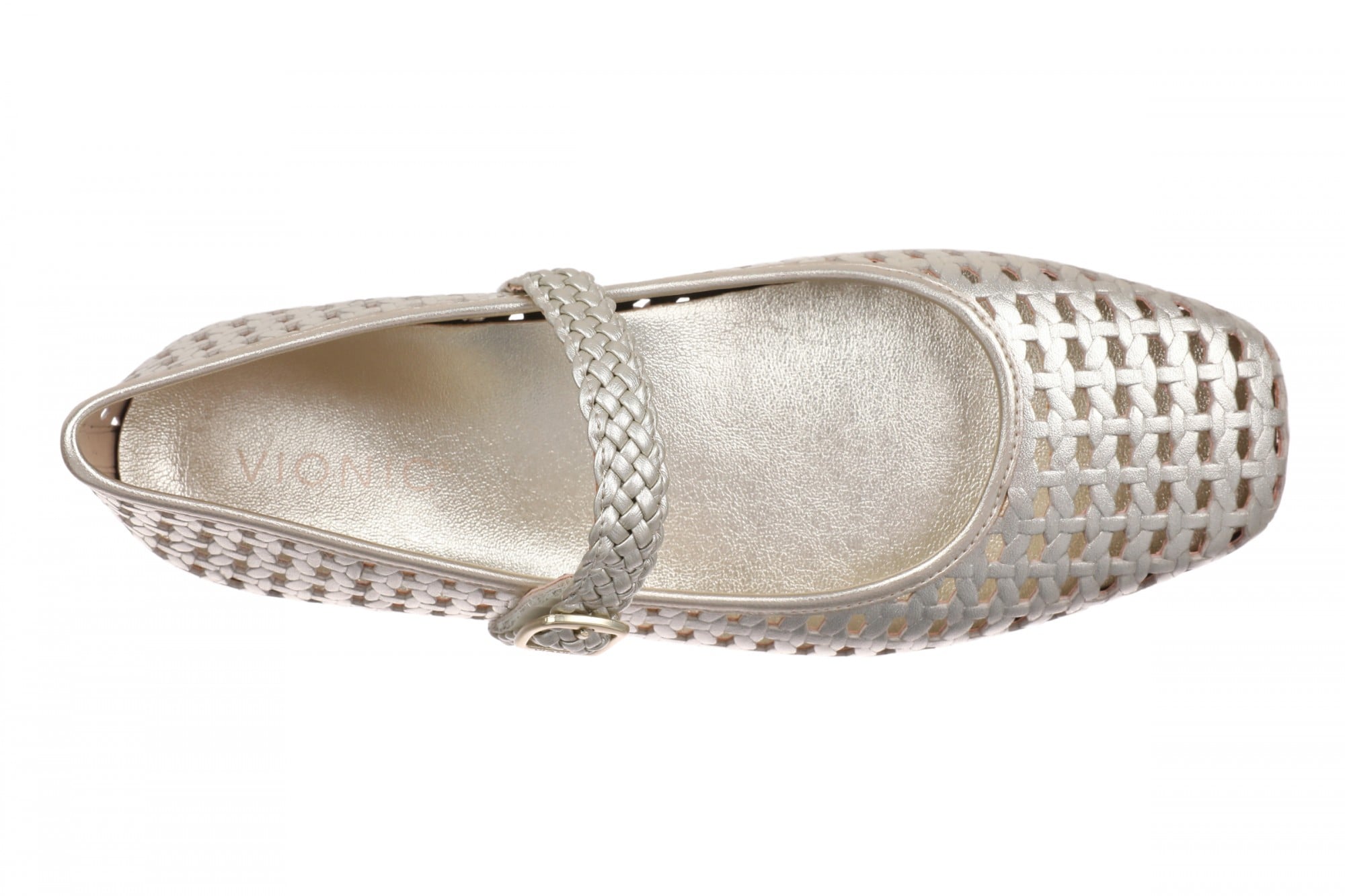 Vionic Alameda Woven Women's Mary Jane Comfort Shoe - Gold - Top