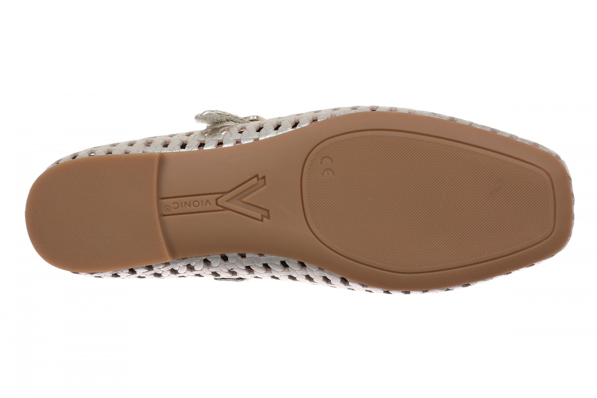 Vionic Alameda Woven Women's Mary Jane Comfort Shoe - Gold - Bottom
