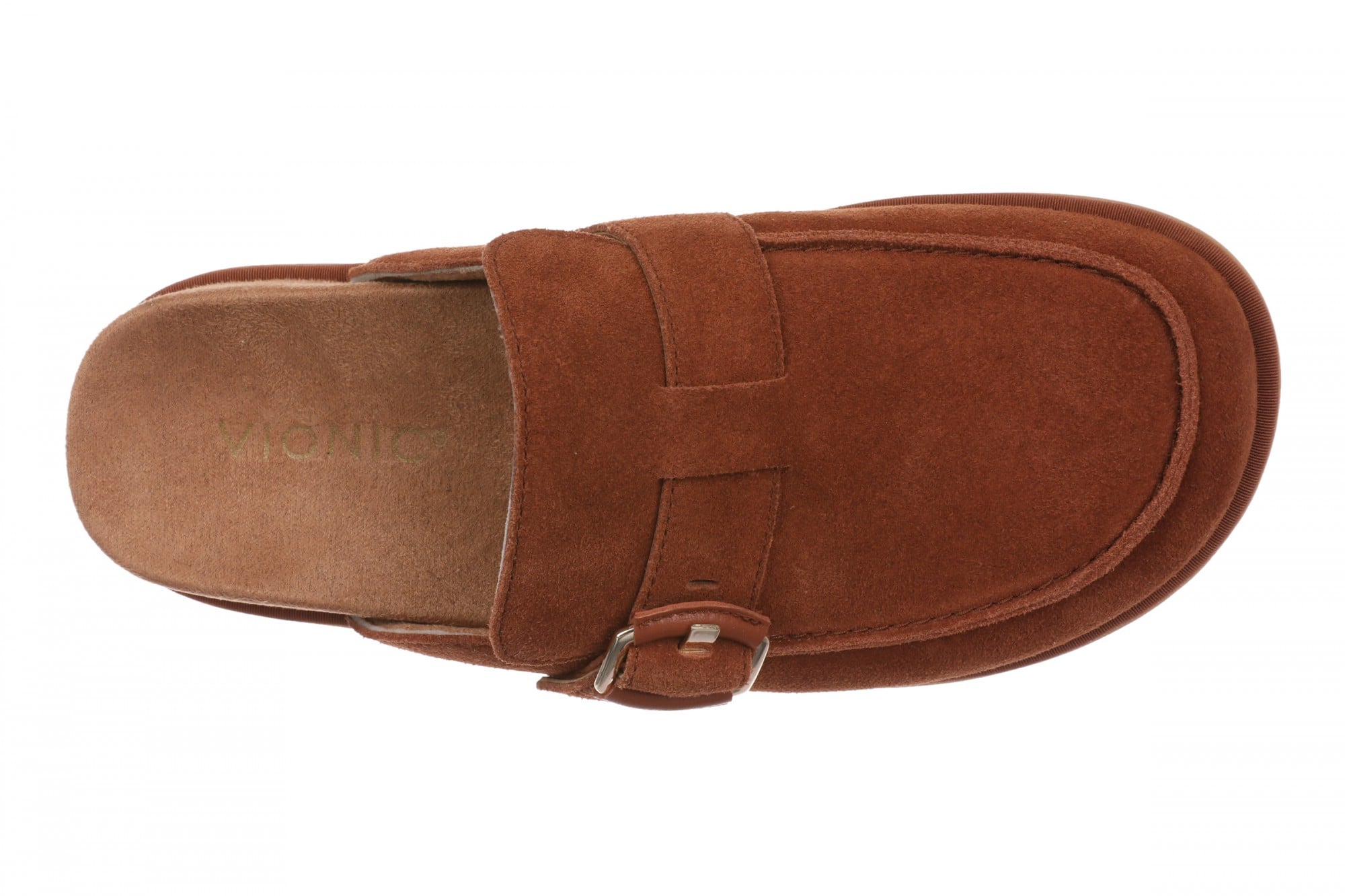 Vionic Arroyo Women's Suede Cushioned Mule Clog - Equestrian Tan - Top