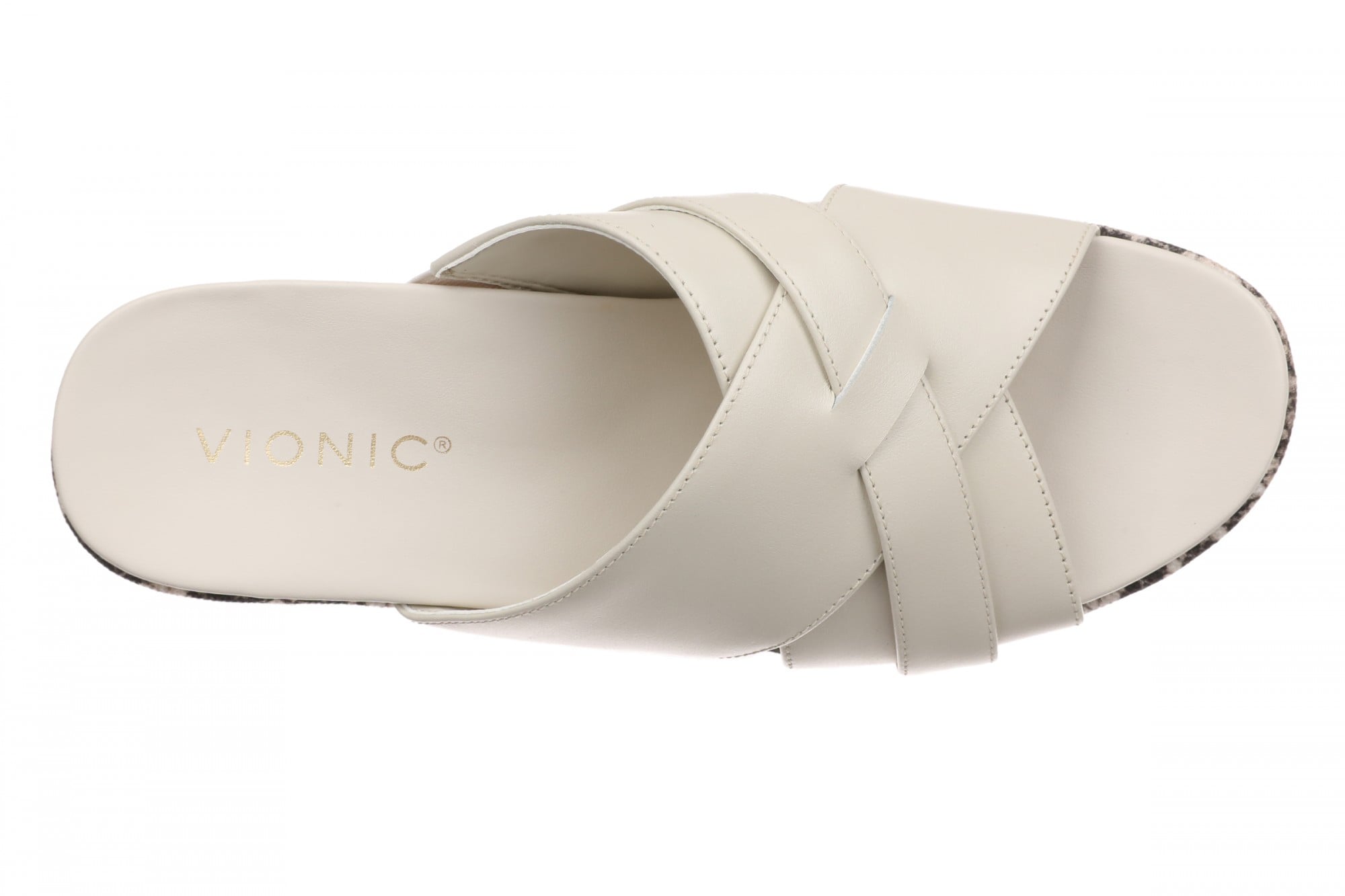 Vionic Dawn Women's Comfort Arch Support Slide Sandal - Cream Snake - Top