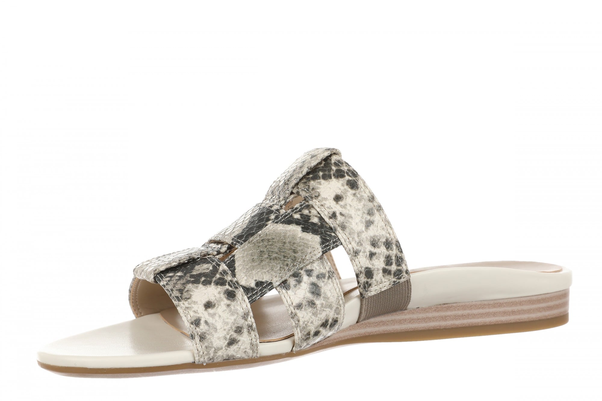 Vionic Glendora Women's Arch Support Slide Sandal - Cream Snake - Left angle