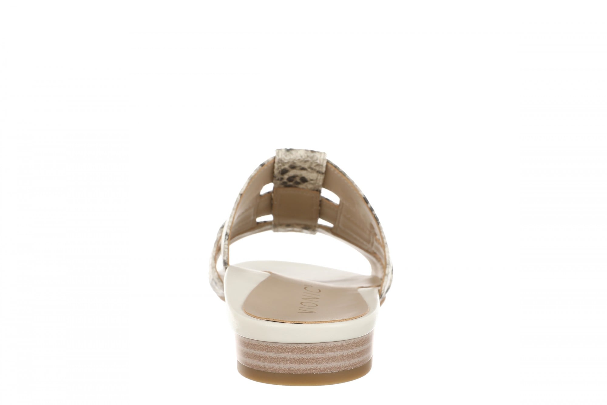 Vionic Glendora Women's Arch Support Slide Sandal - Cream Snake - Back
