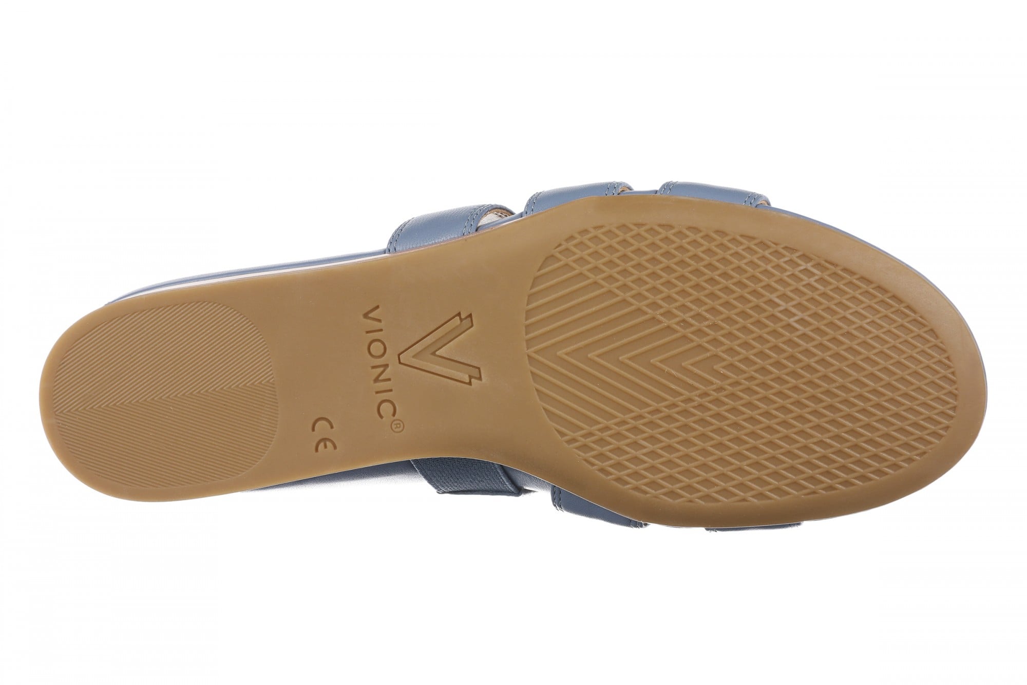 Vionic Glendora Women's Arch Support Slide Sandal - Pacific Blue - Bottom