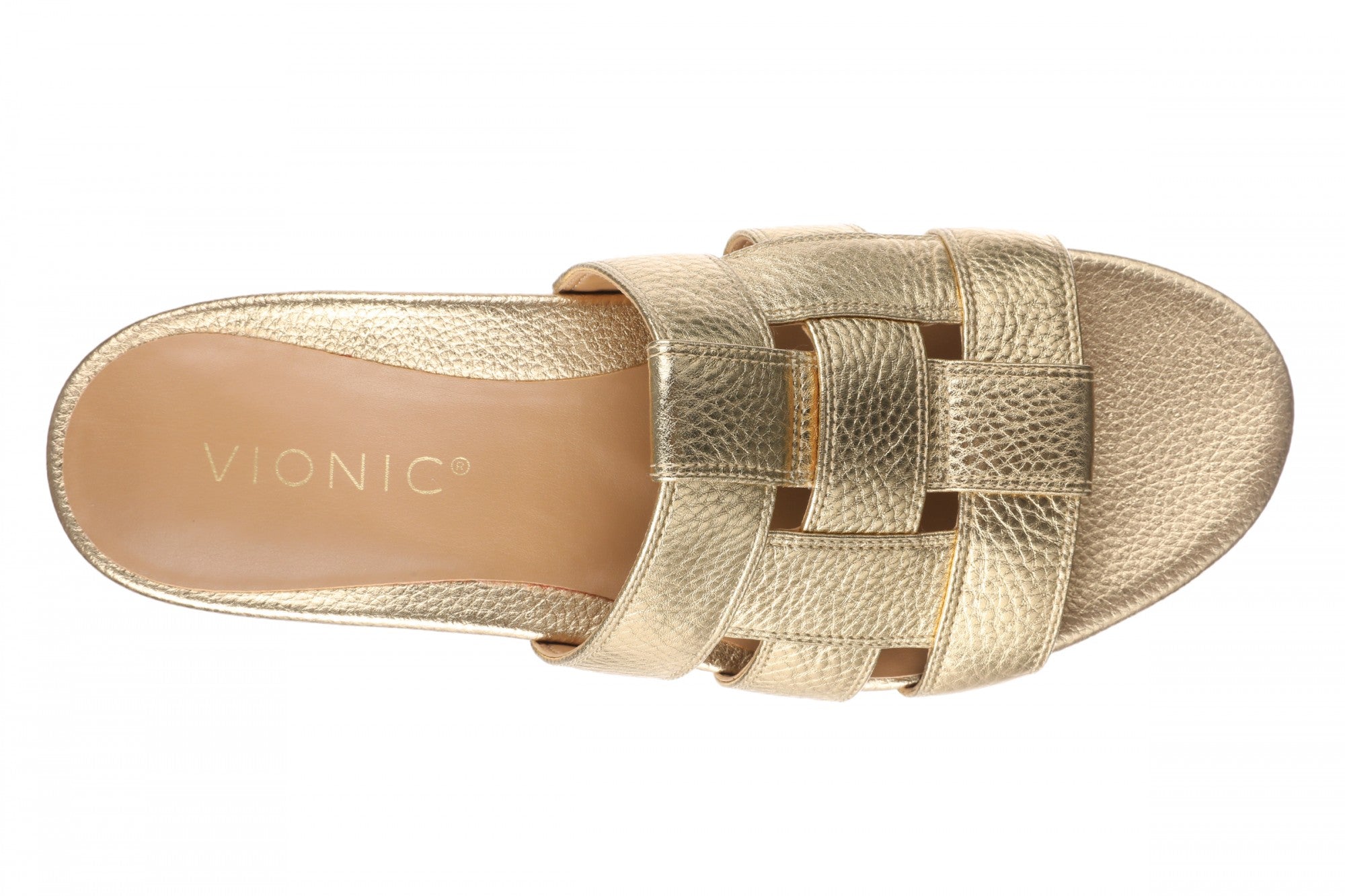 Vionic Glendora Women's Arch Support Slide Sandal - Gold - Top
