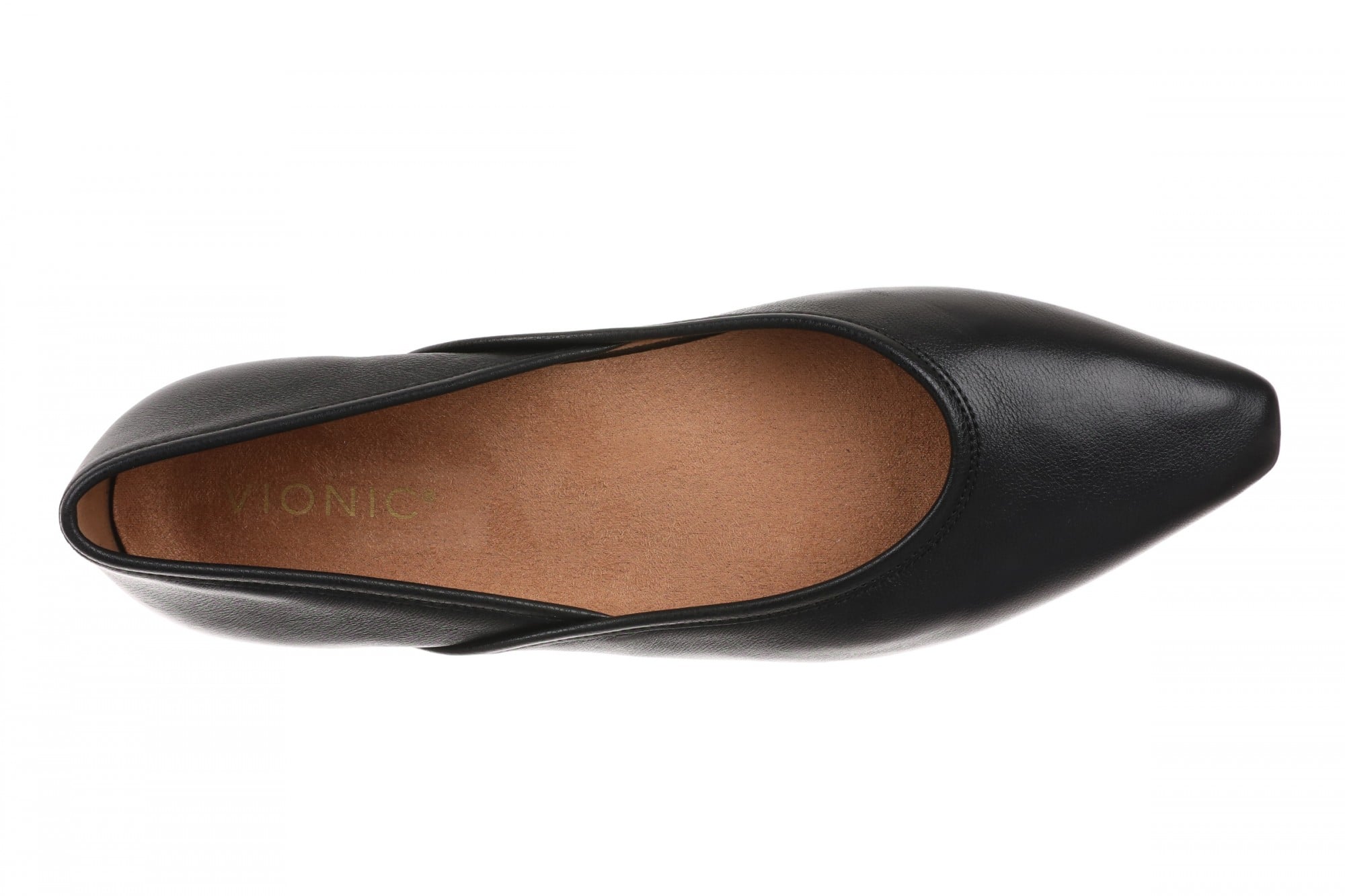Vionic Gracia Women's Comfort Ballerina Shoe with Arch Support - Black - Top