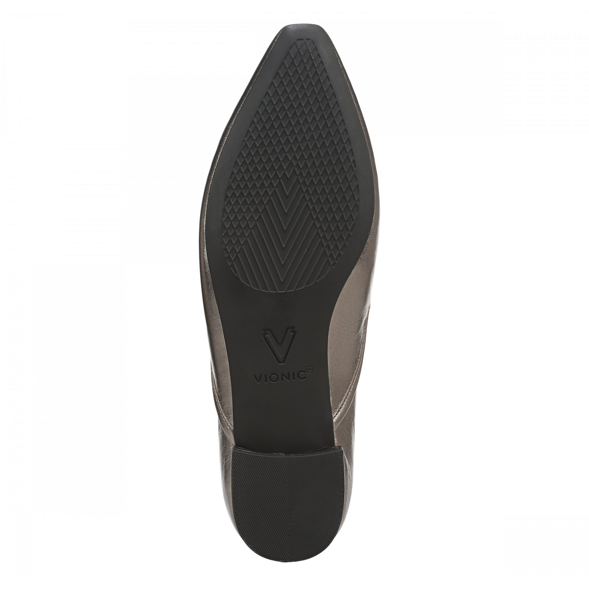 Vionic Gracia Women's Comfort Ballerina Shoe with Arch Support - Gunmetal Leather - Sole/Bottom