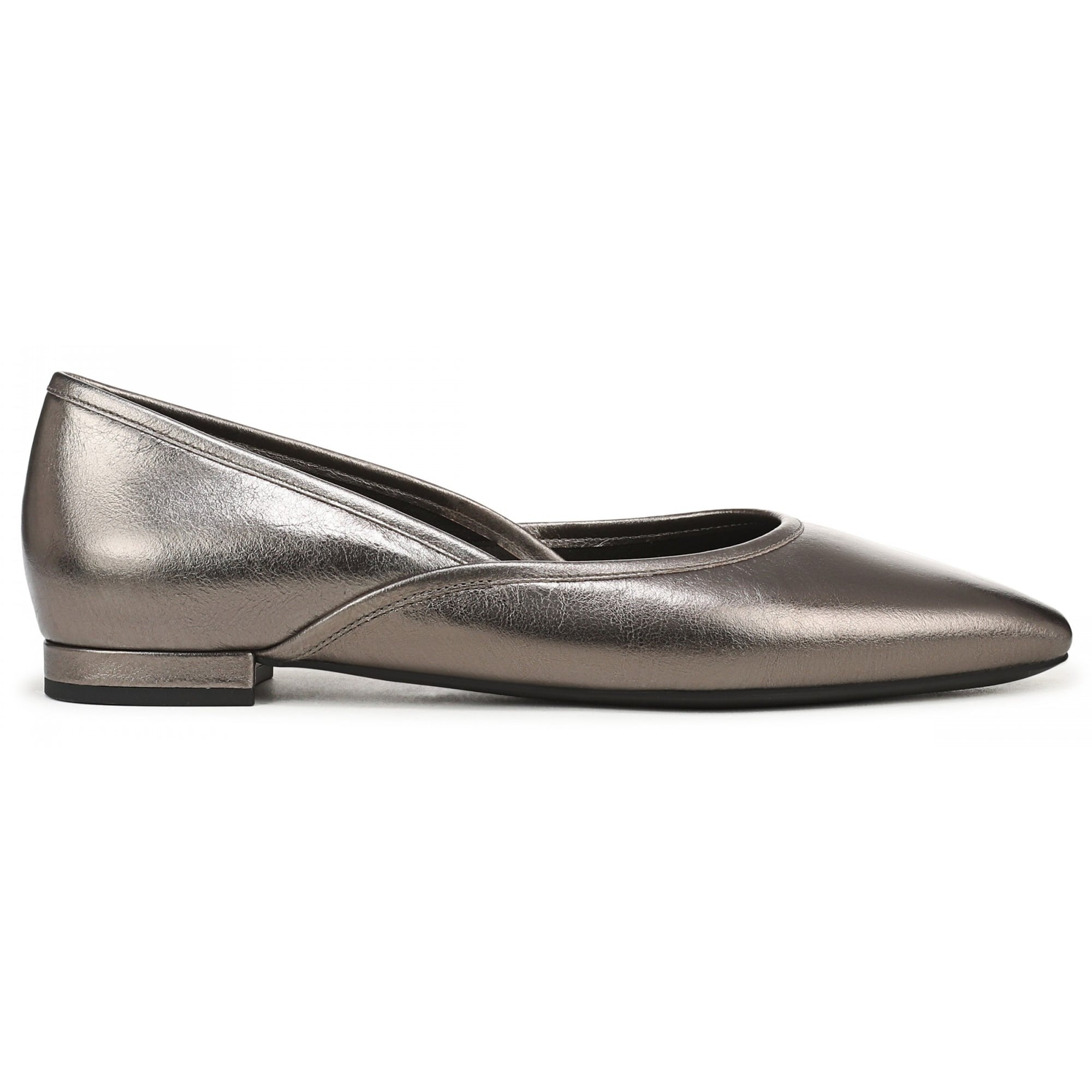 Vionic Gracia Women's Comfort Ballerina Shoe with Arch Support - Gunmetal Leather - Side