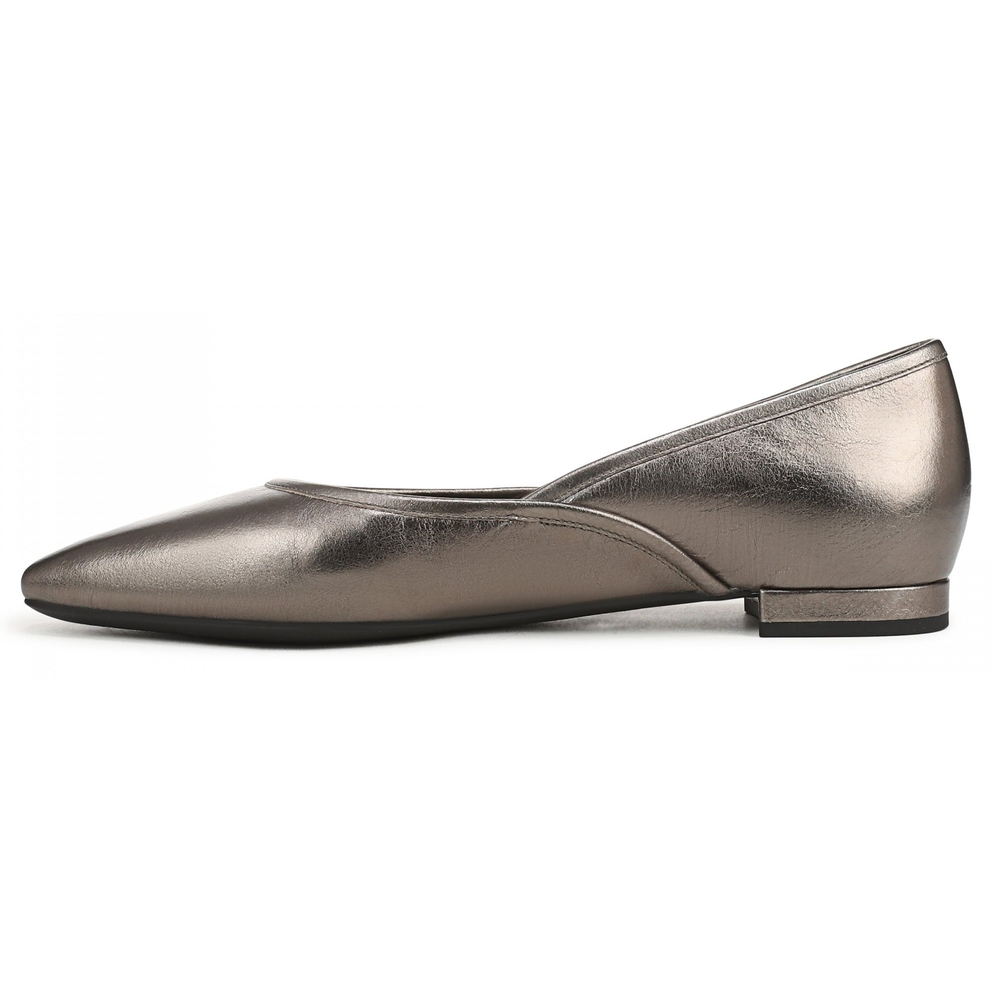 Vionic Gracia Women's Comfort Ballerina Shoe with Arch Support - Gunmetal Leather - Side