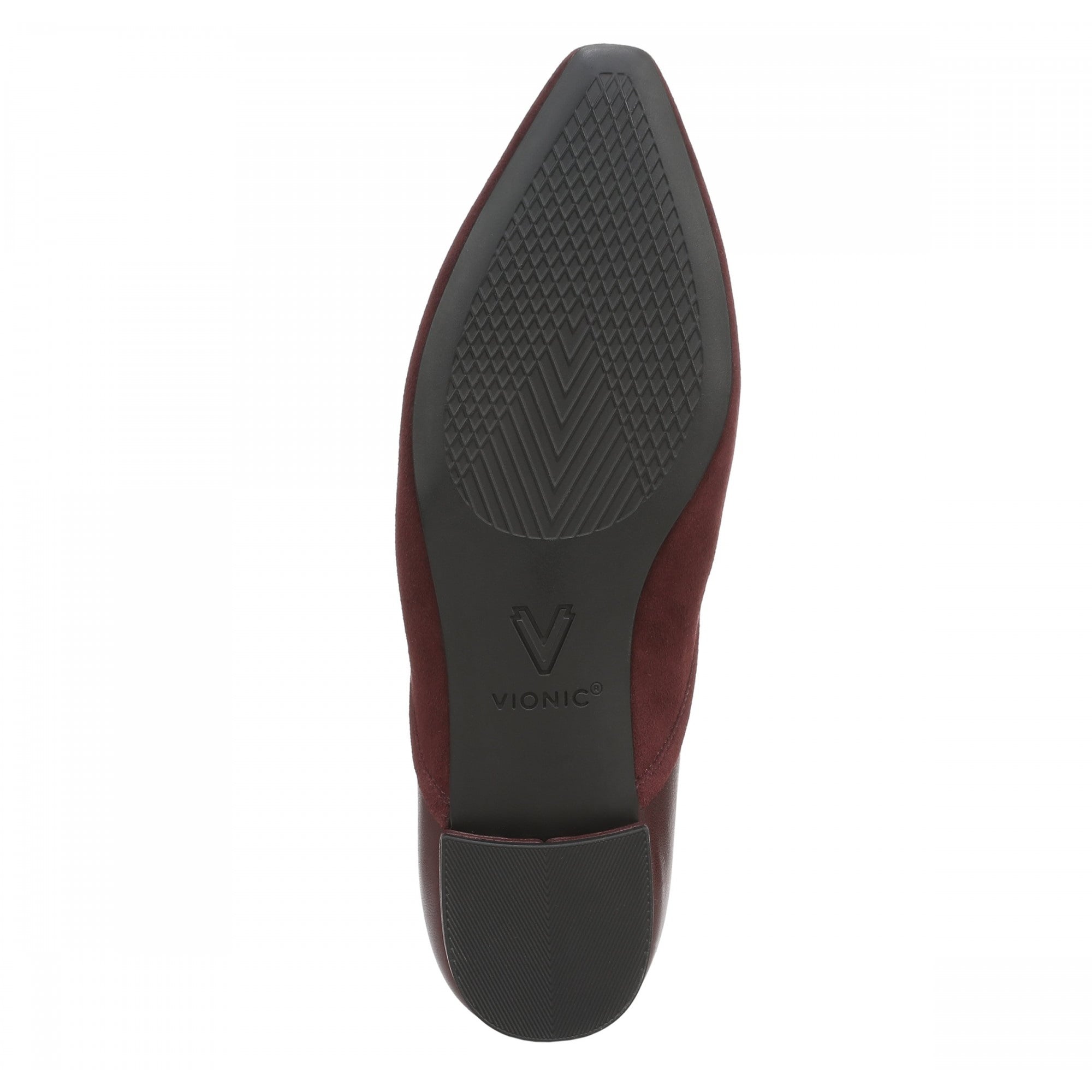 Vionic Gracia Women's Comfort Ballerina Shoe with Arch Support - Mulled Wine Suede/Leather - Sole/Bottom