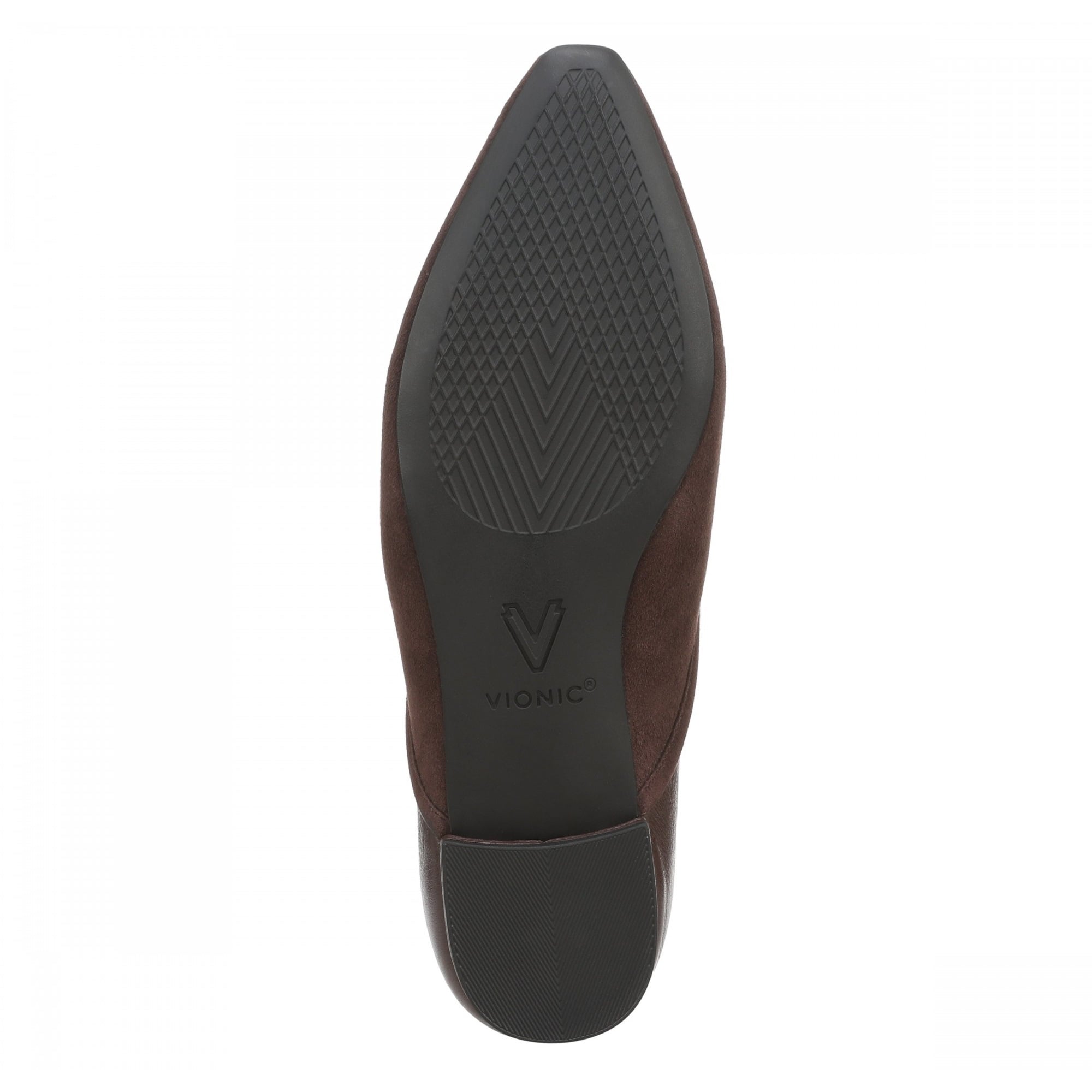Vionic Gracia Women's Comfort Ballerina Shoe with Arch Support - Chocolate Ganache Leather - Sole/Bottom