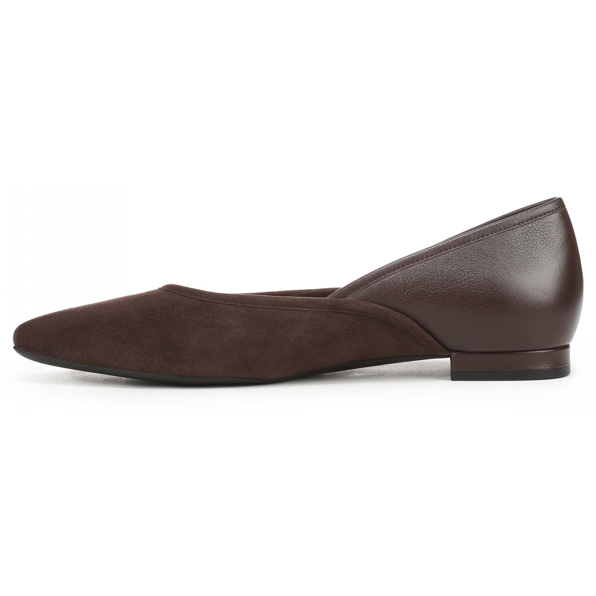 Vionic Gracia Women's Comfort Ballerina Shoe with Arch Support - Chocolate Ganache Leather - Side