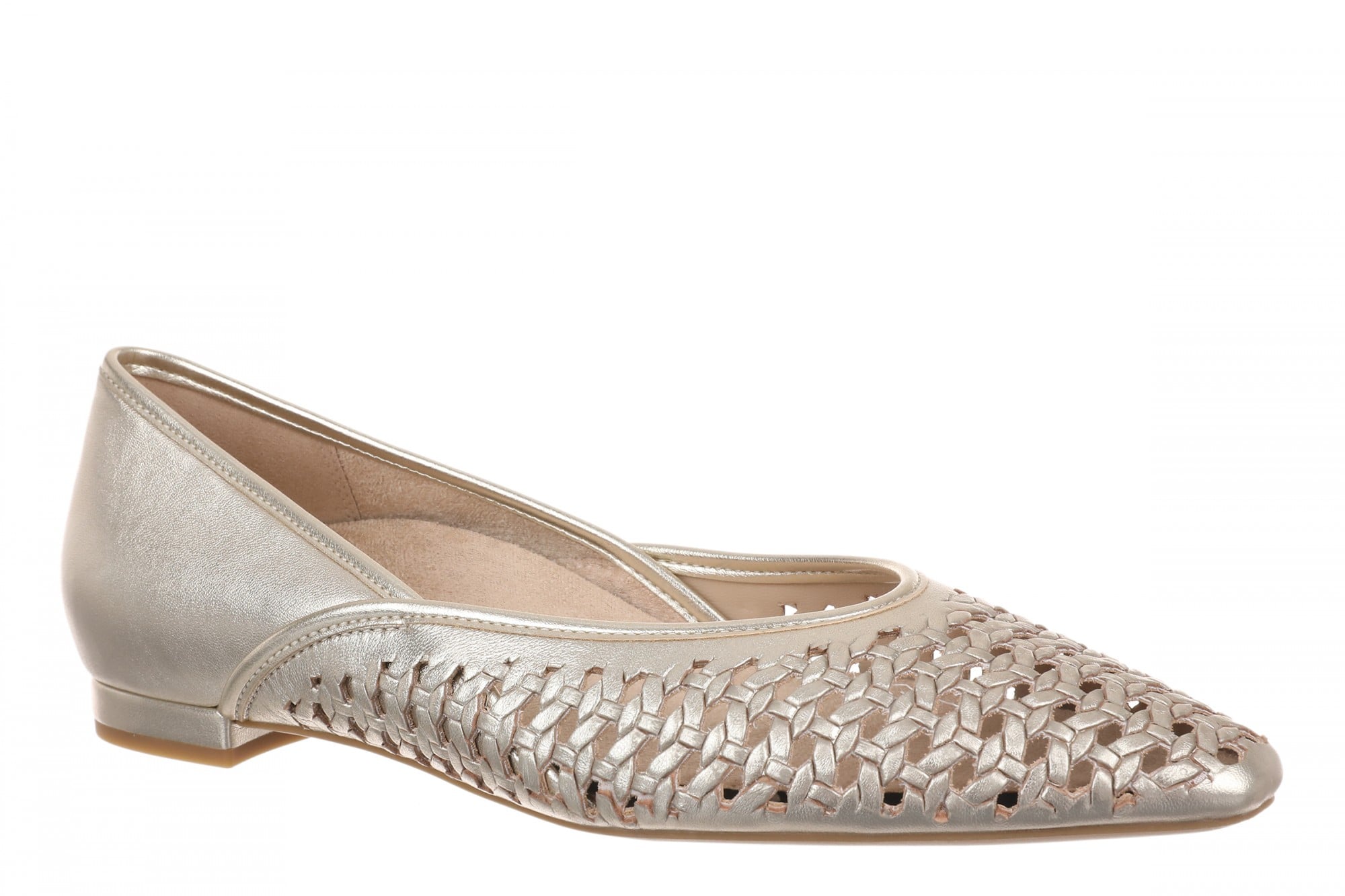 Vionic Gracia Woven Women's Arch Support Ballerina Shoe in Gold