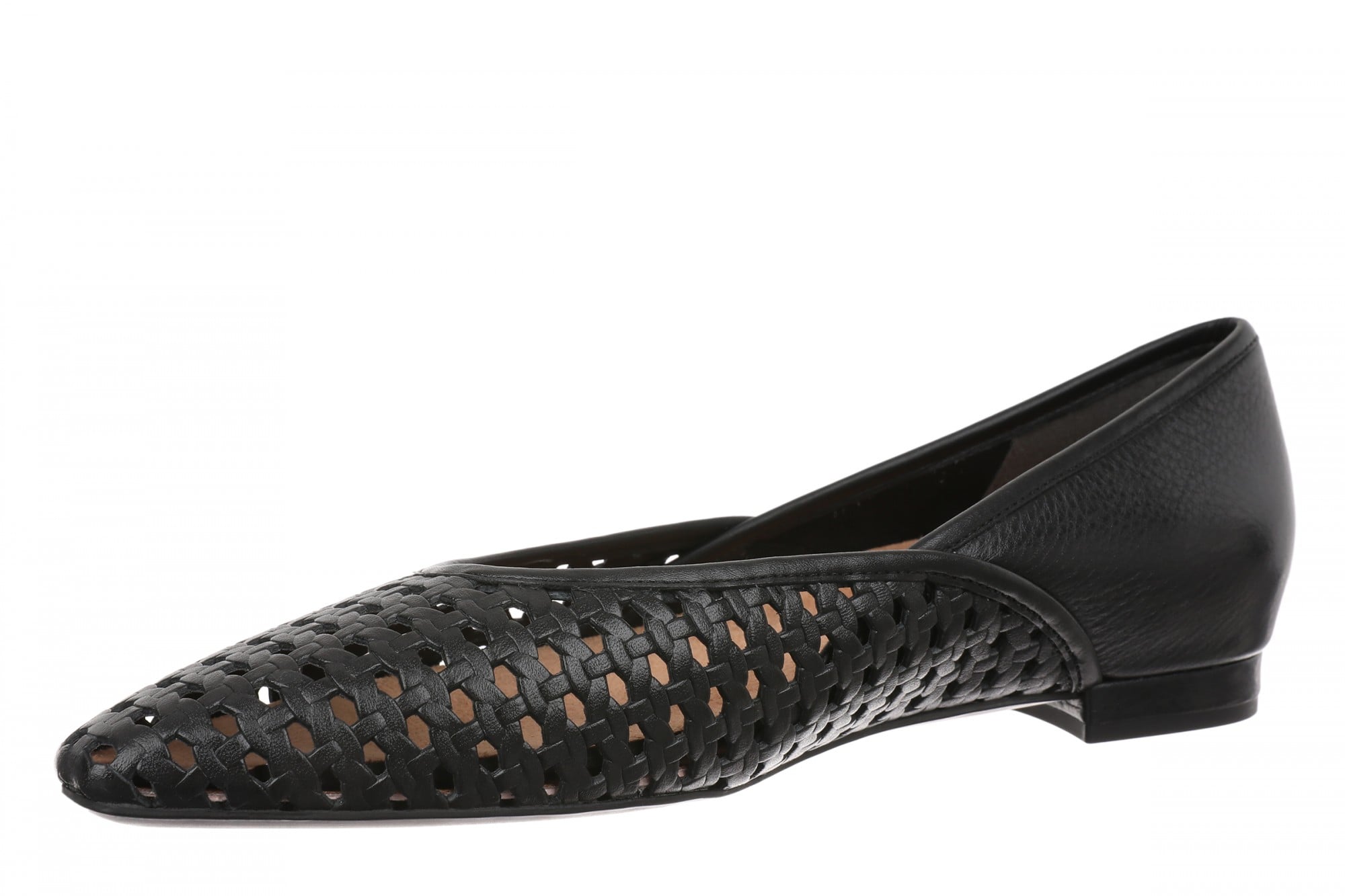 Vionic Gracia Woven Women's Arch Support Ballerina Shoe - Black - Left angle