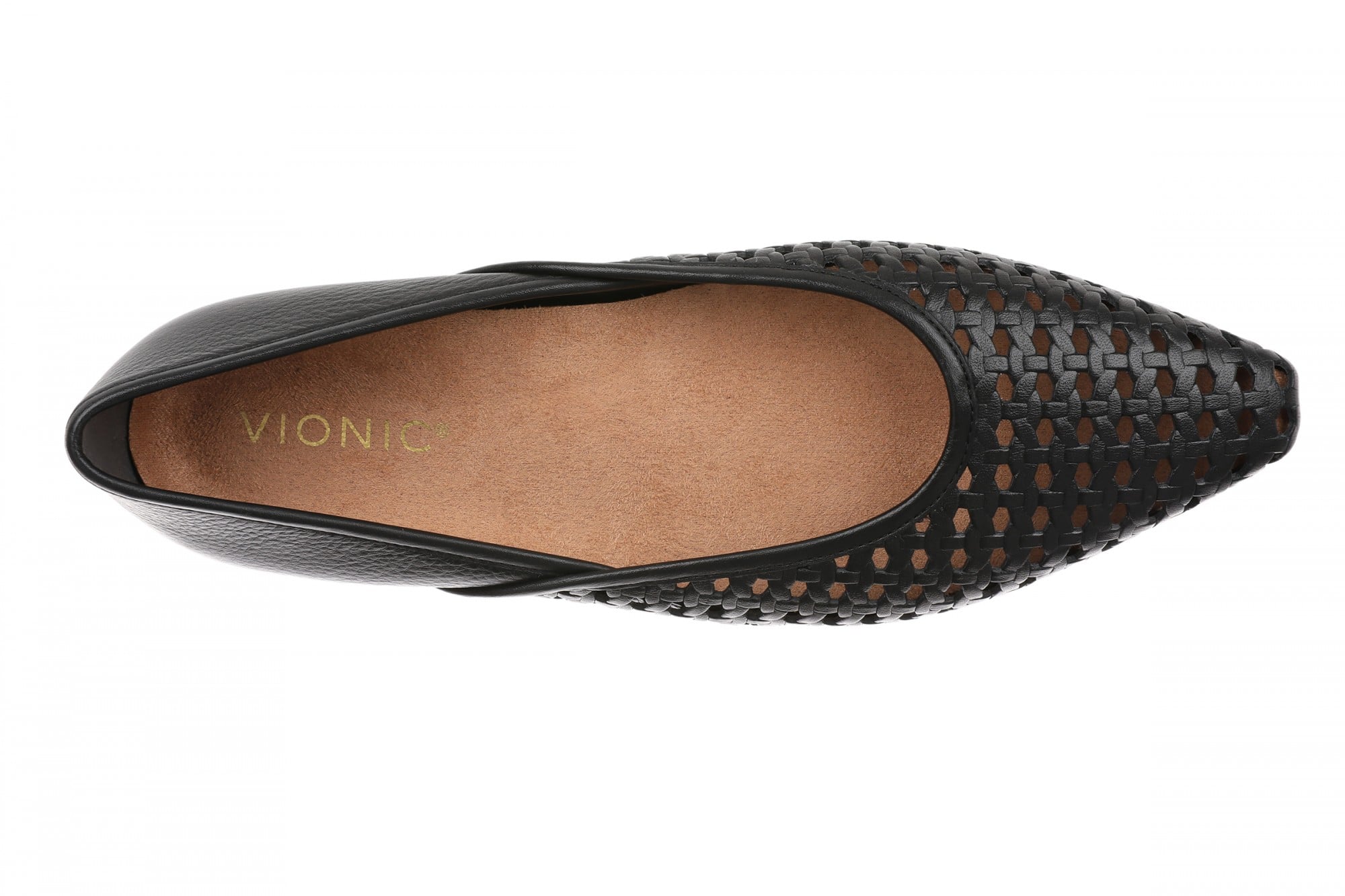 Vionic Gracia Woven Women's Arch Support Ballerina Shoe - Black - Top