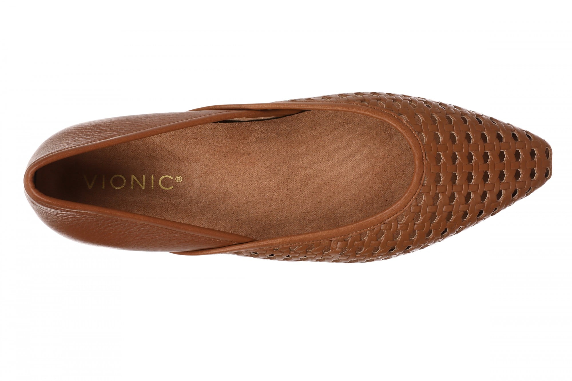 Vionic Gracia Woven Women's Arch Support Ballerina Shoe - Tan - Top