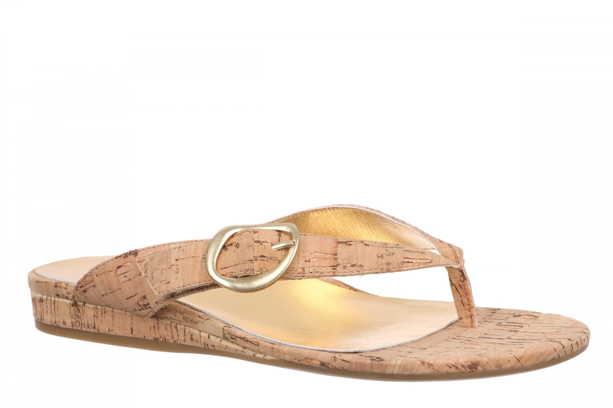 Vionic Grove Women's Thong Sandal with Arch Support in Gold Cork