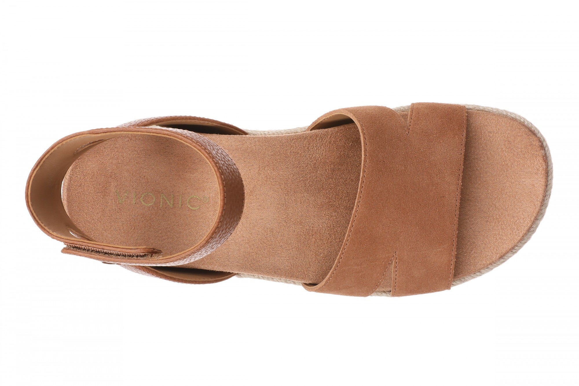 Vionic Yucca Women's Espadrille Platform Sandal with Arch Support - Tan - Top