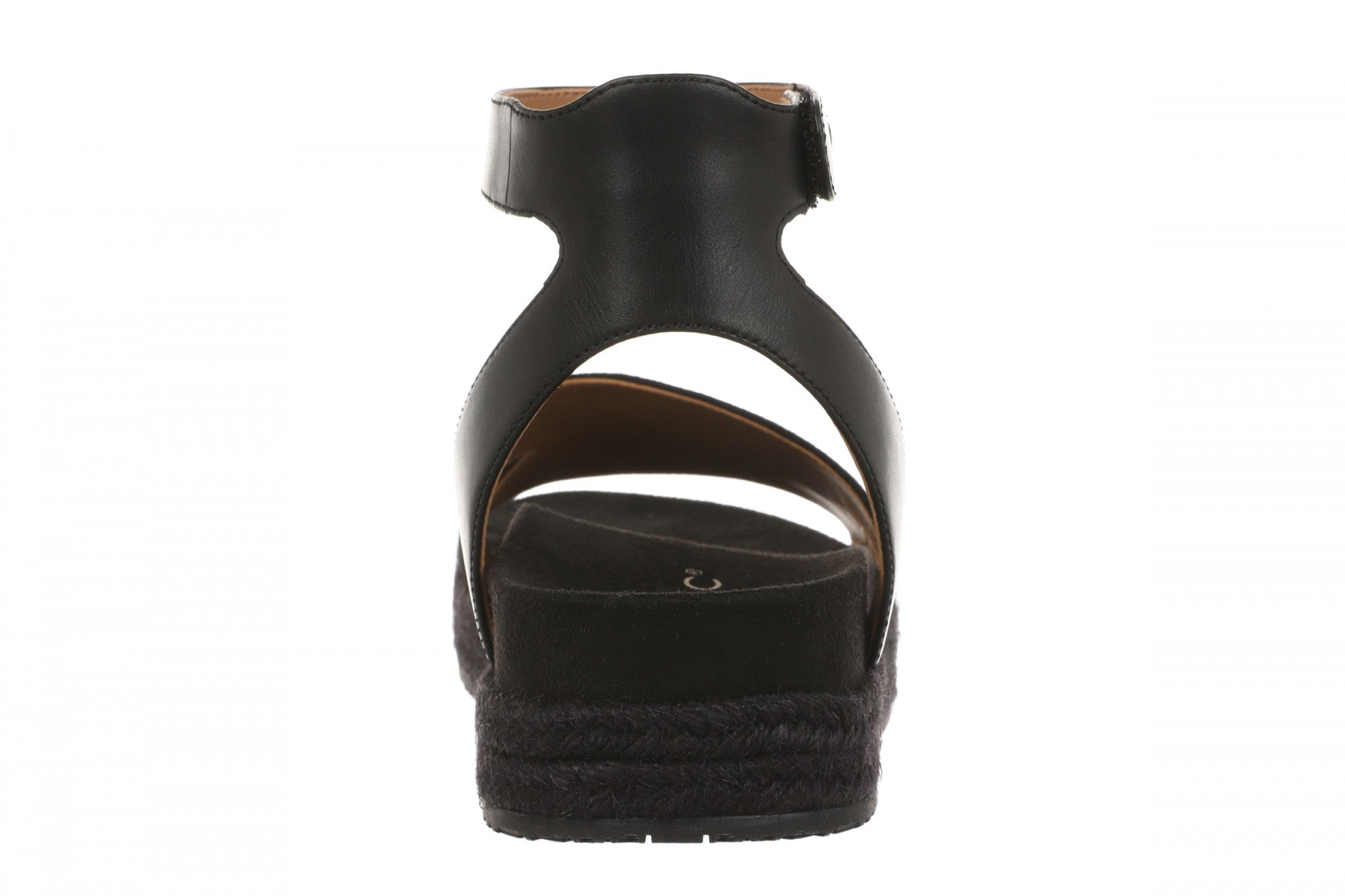Vionic Yucca Women's Espadrille Platform Sandal with Arch Support - Black - Back