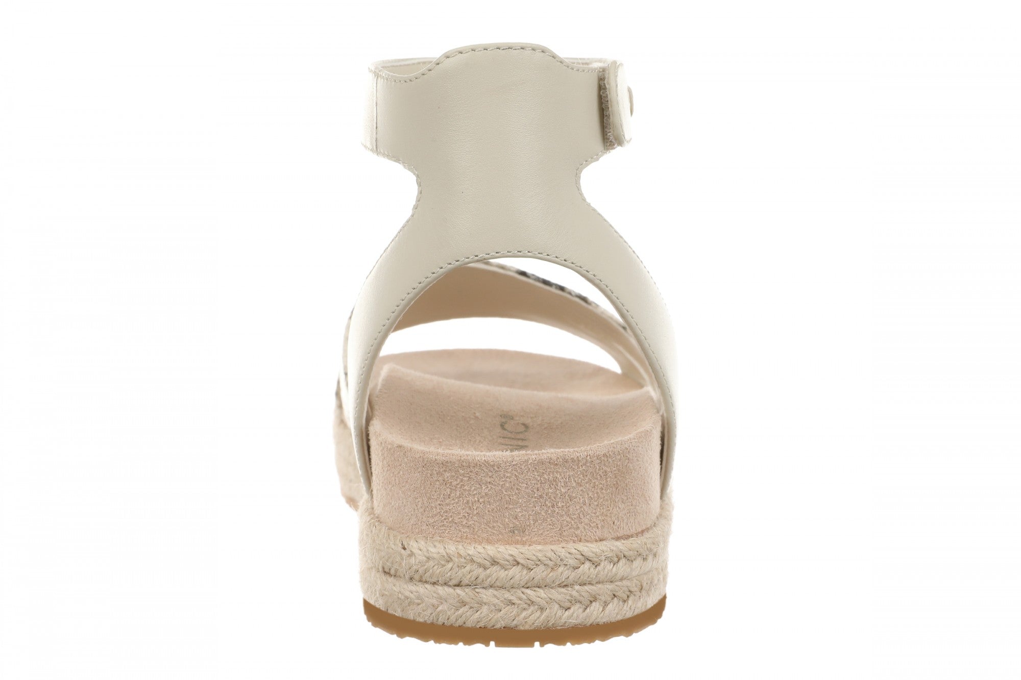 Vionic Yucca Women's Espadrille Platform Sandal with Arch Support - Cream Snake - Back