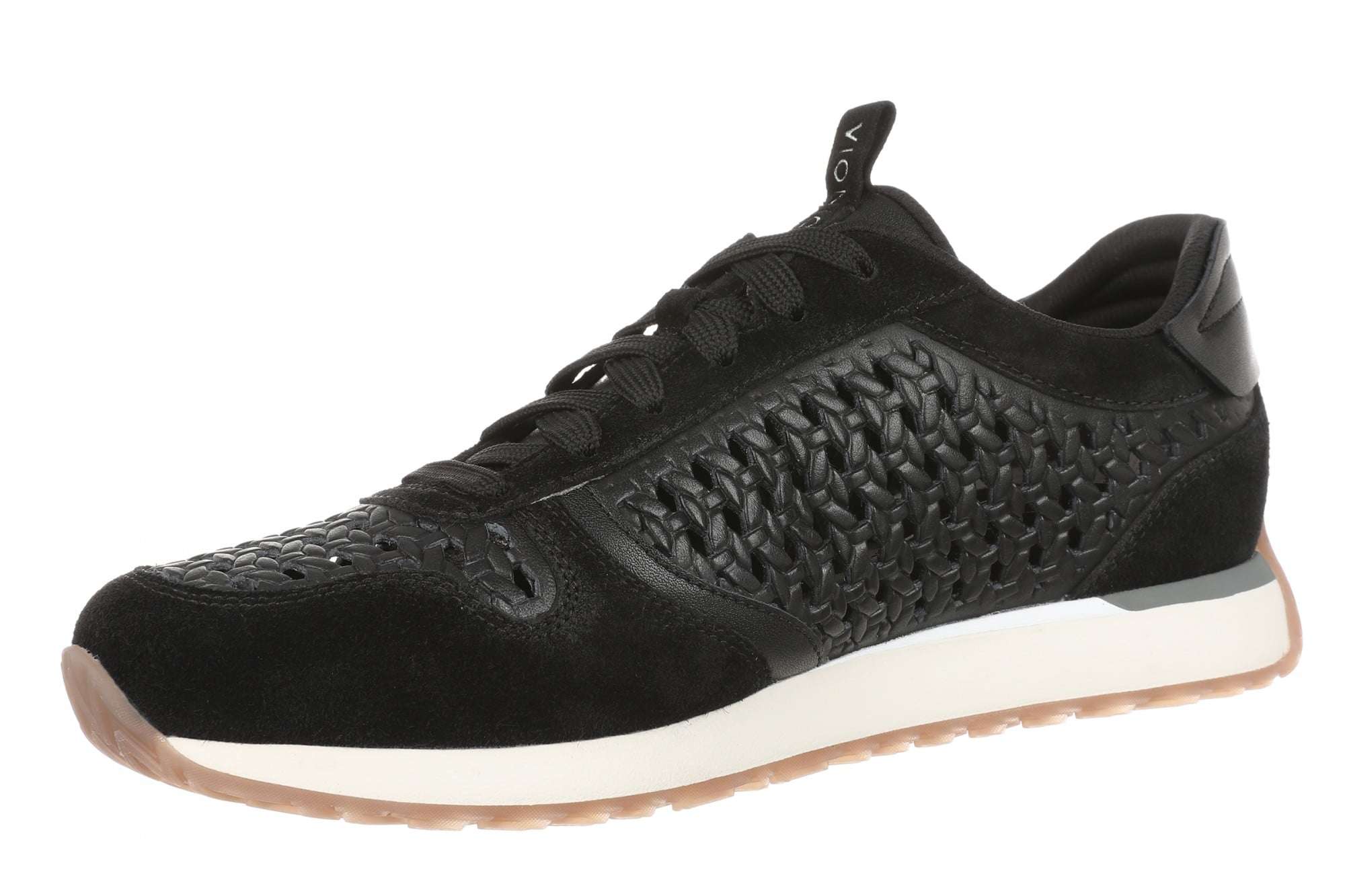 Vionic Monarch Women's Orthotic Support Sneakers - All Black - Left angle