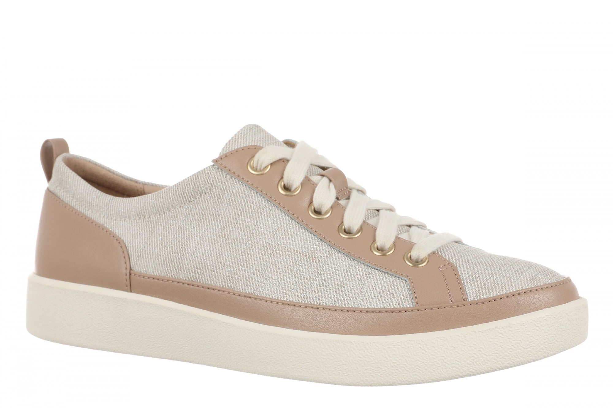 Vionic Winny Women's Oxford - Comfortable Orthotic Arch Support Lace-Up Shoes in Natural/gold