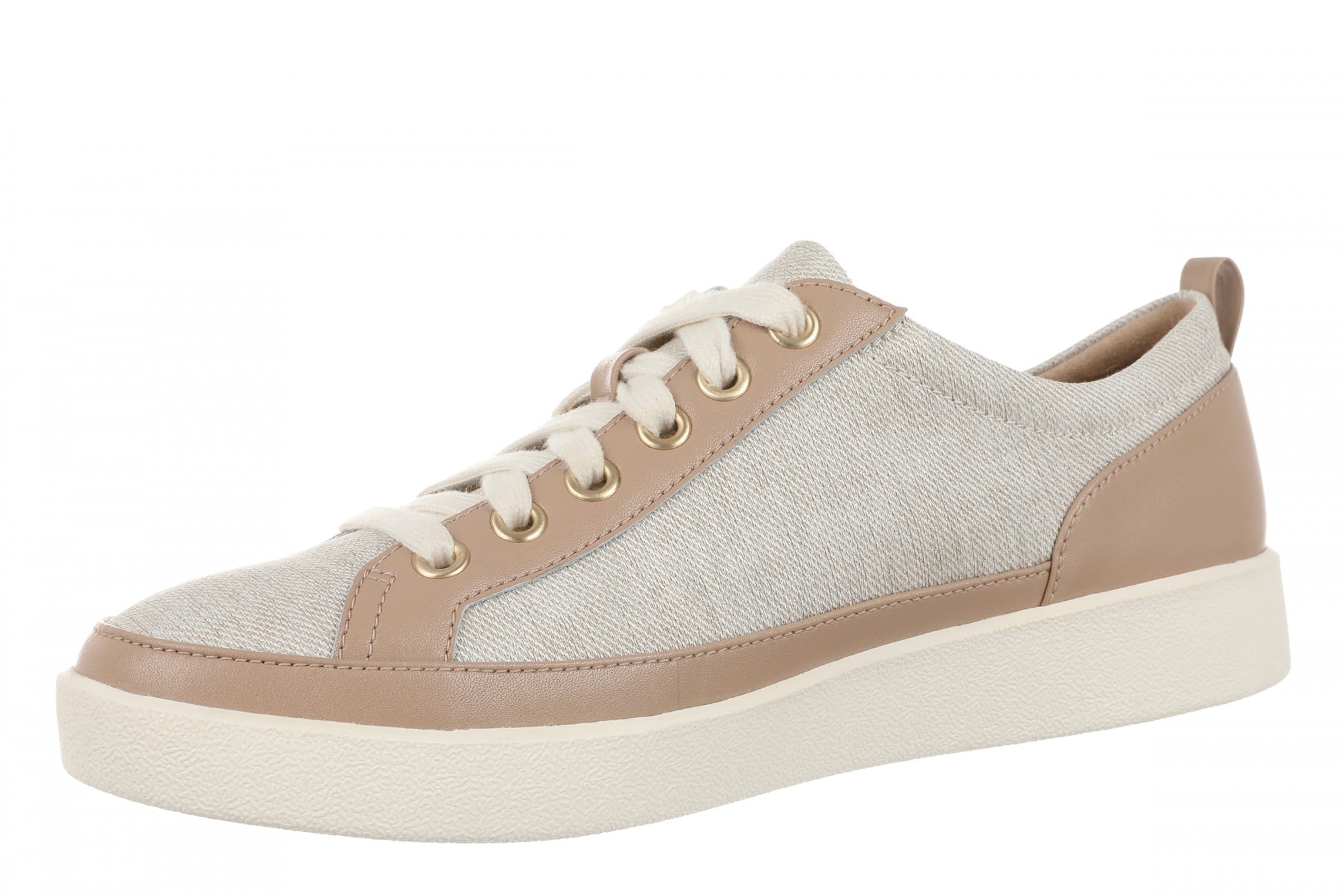 Vionic Winny Women's Oxford - Comfortable Orthotic Arch Support Lace-Up Shoes - Natural/gold - Left angle