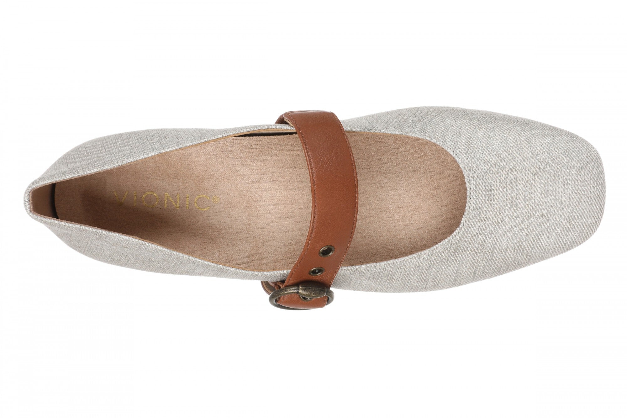 Vionic Hattie Women's Mary Jane Shoe with Arch Support - Natural/gold - Top