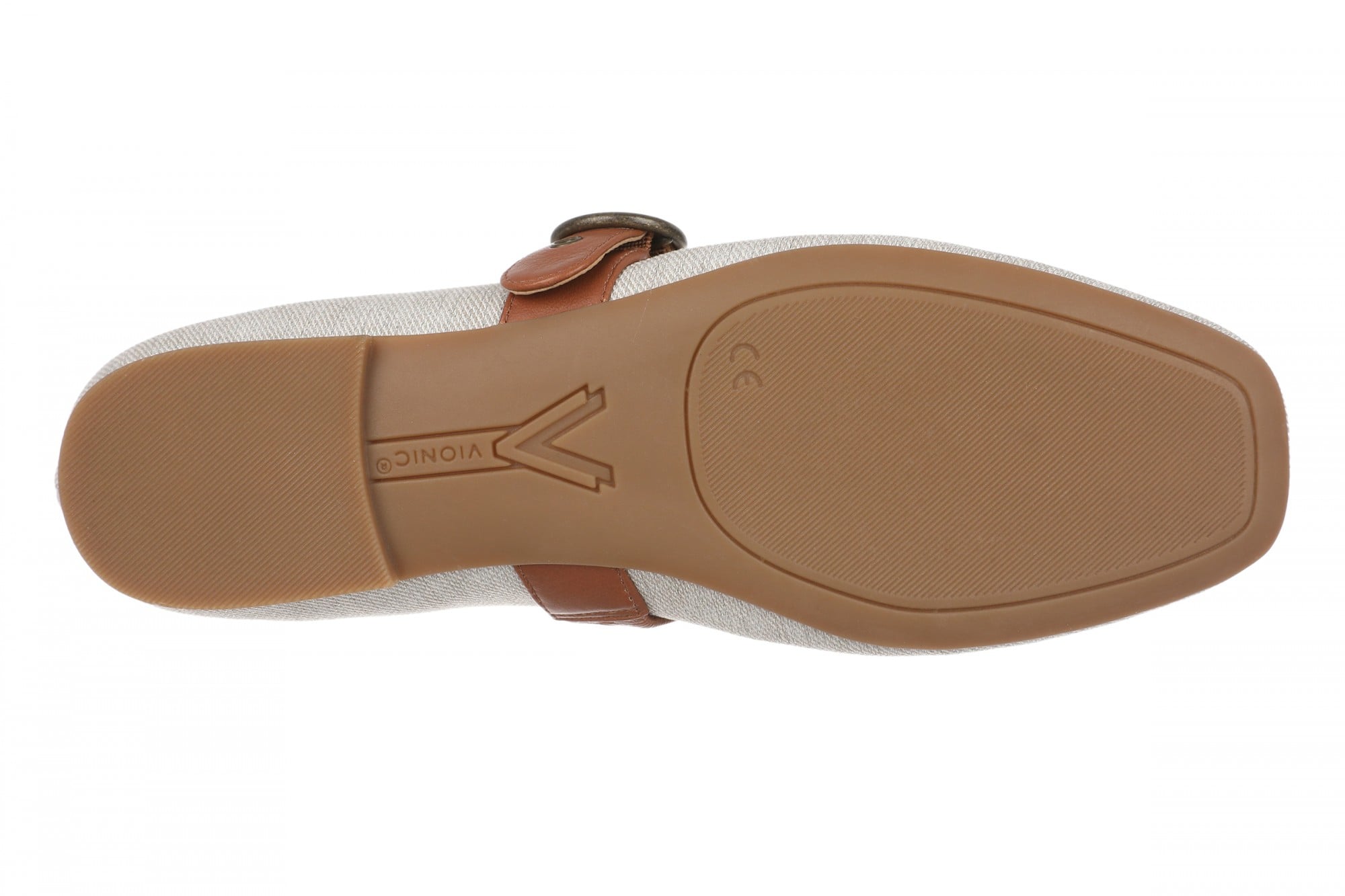 Vionic Hattie Women's Mary Jane Shoe with Arch Support - Natural/gold - Bottom