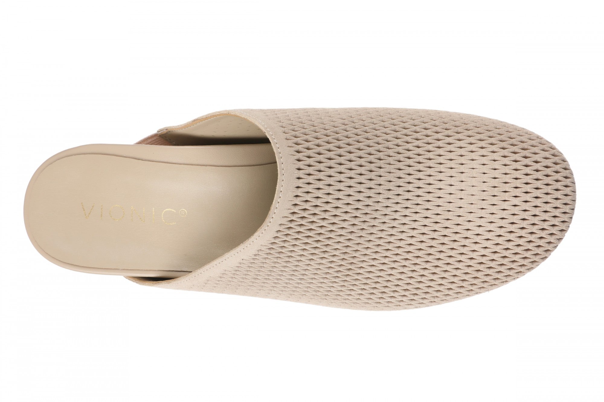 Vionic Opal Perf Women's Comfortable Arch Support Mule - Lucid Beige - Top